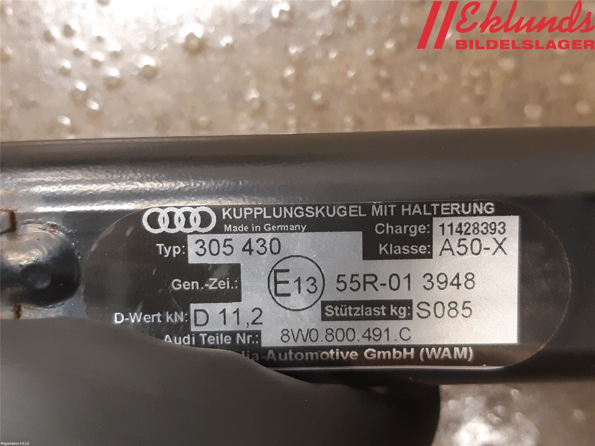 Audi A4/S4 B9 16-19 Dragkrok