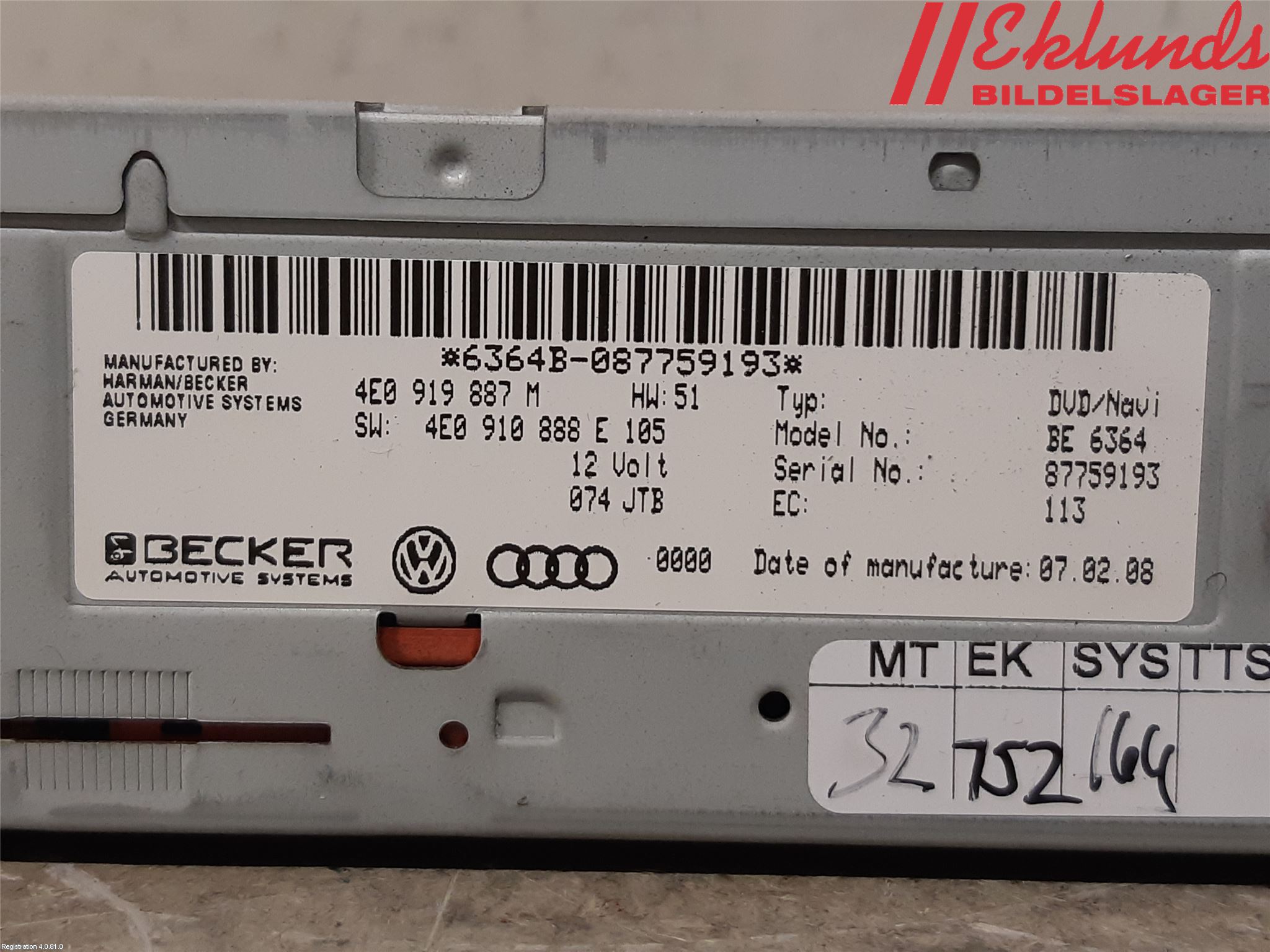 Audi A6/S6     05-11 Gps Navigator