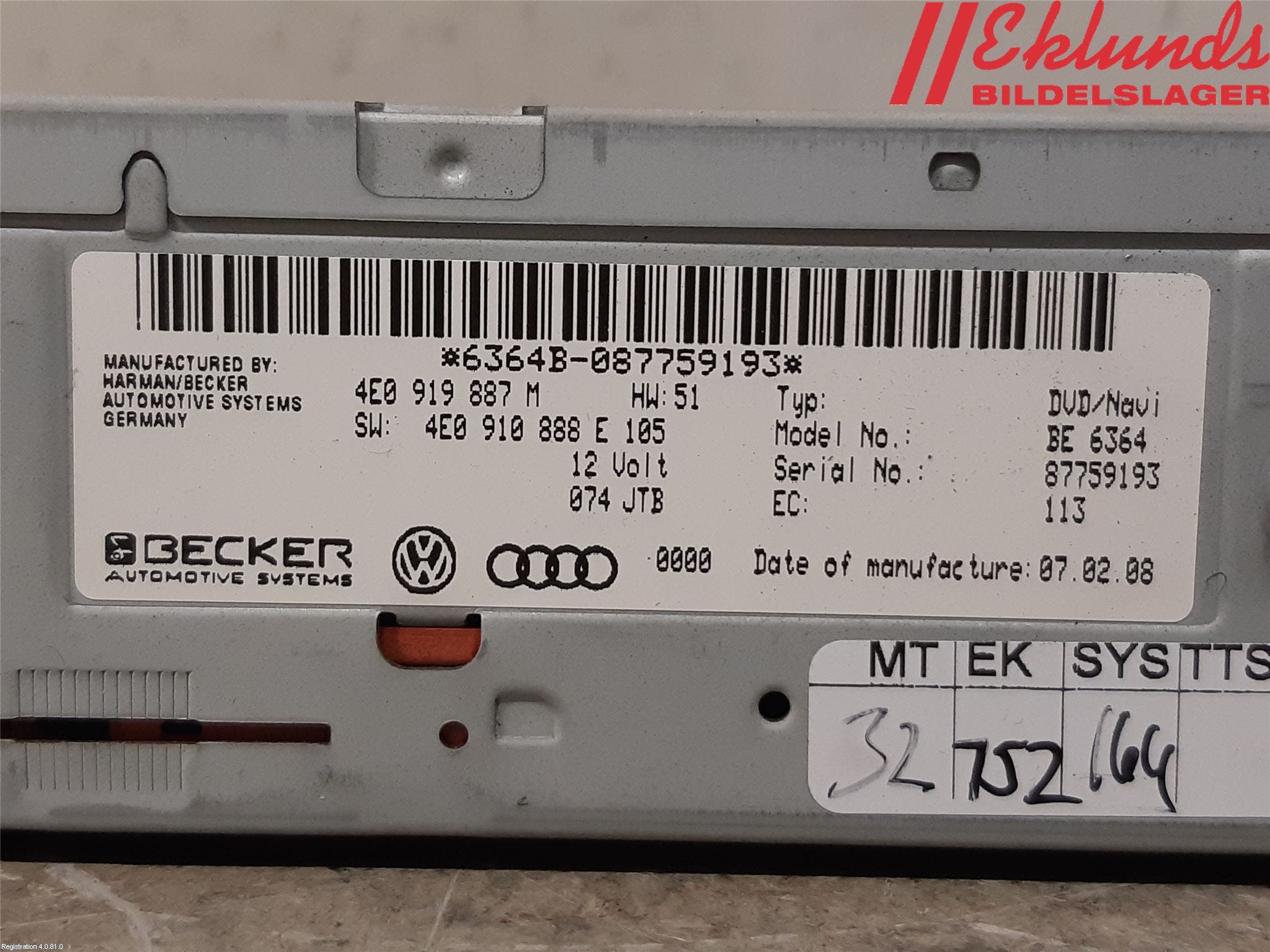 Audi A6/S6 05-11 Gps Navigator