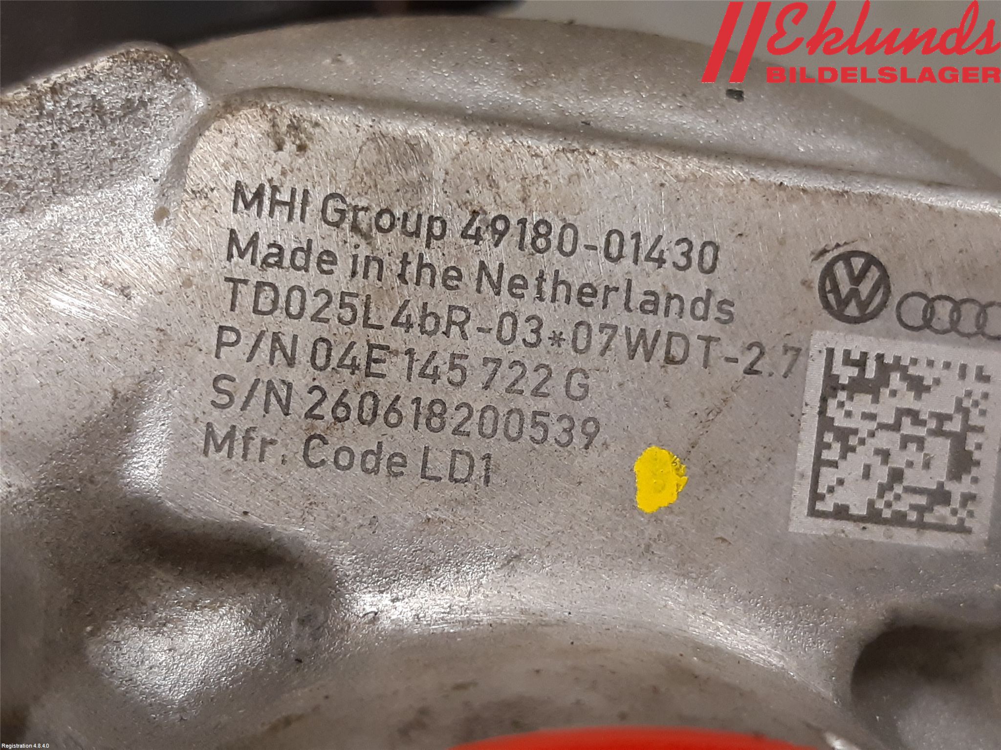 Volkswagen VW GOLF / E-GOLF VII 13-20 Turboaggregat