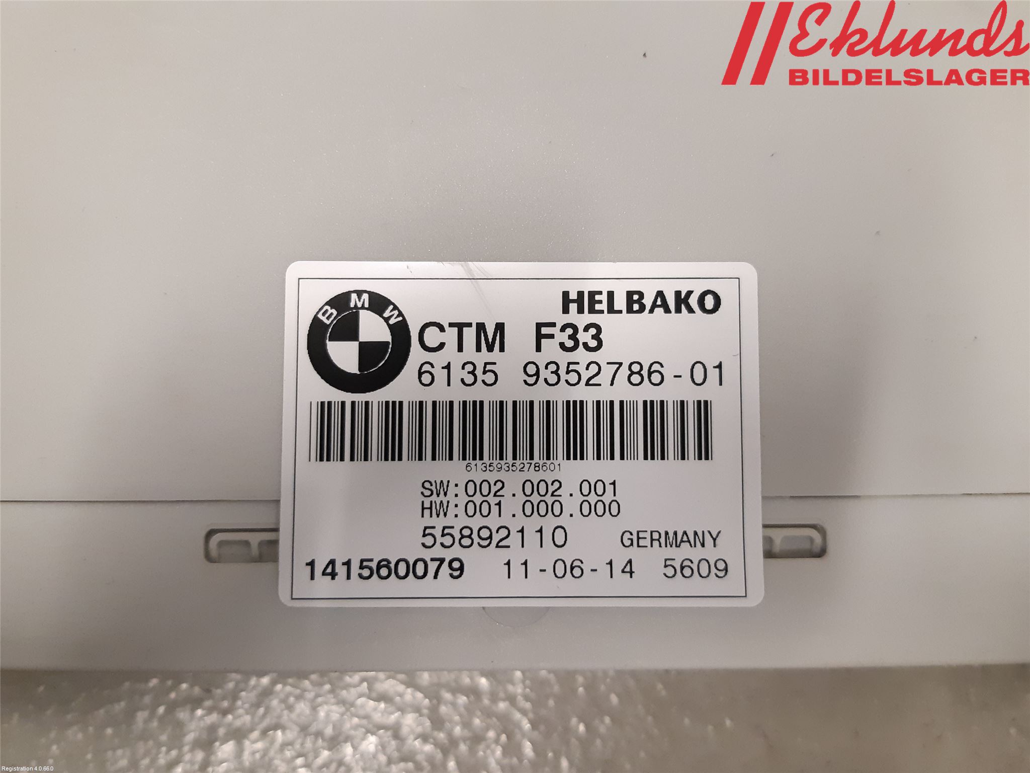 BMW 4 F32/F33/F82/F83 13-20 Styrenhet Övrigt