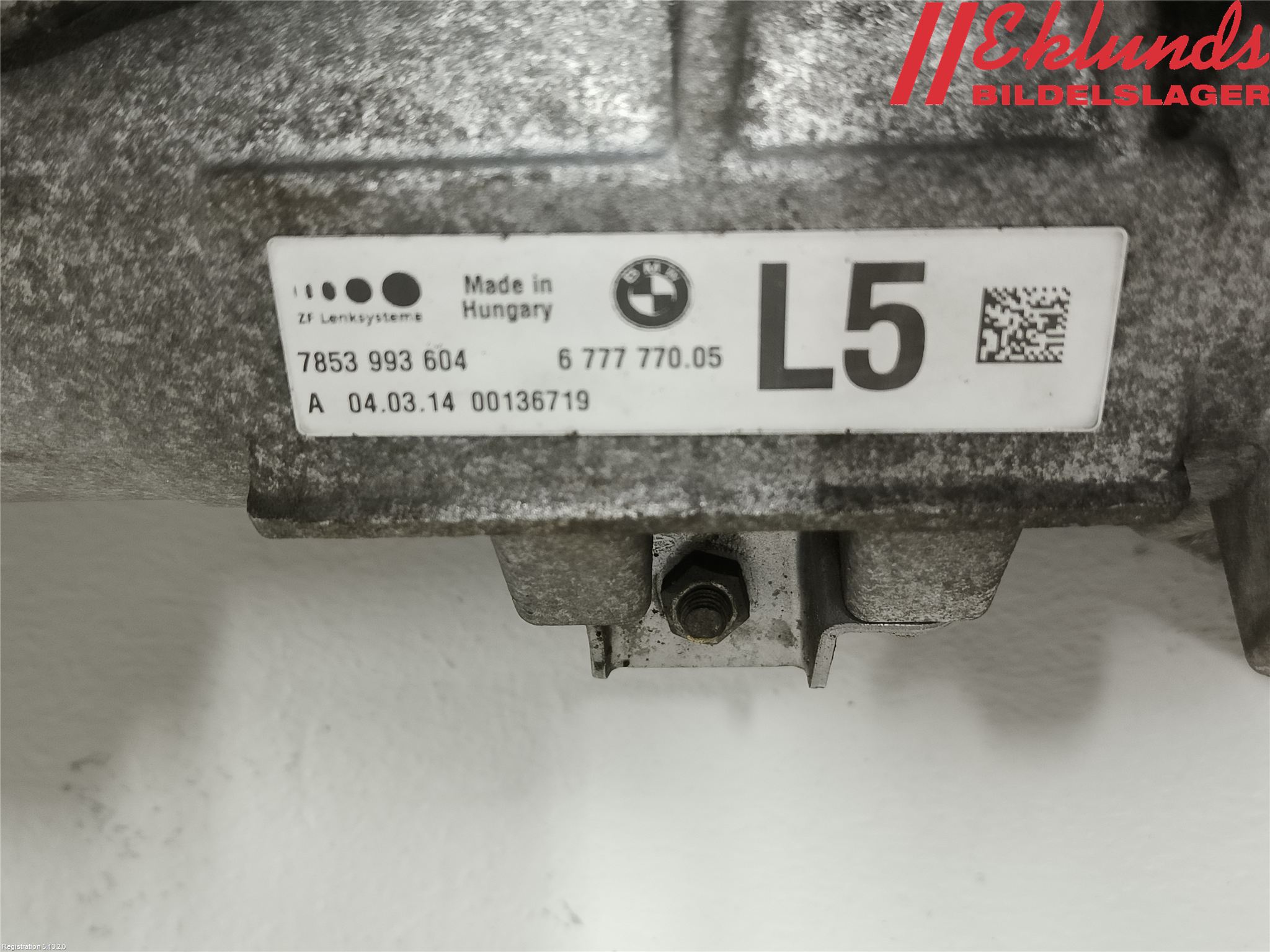 BMW 5 F10/F11/F18 09-17 Styrväxel Servo -Snäcka