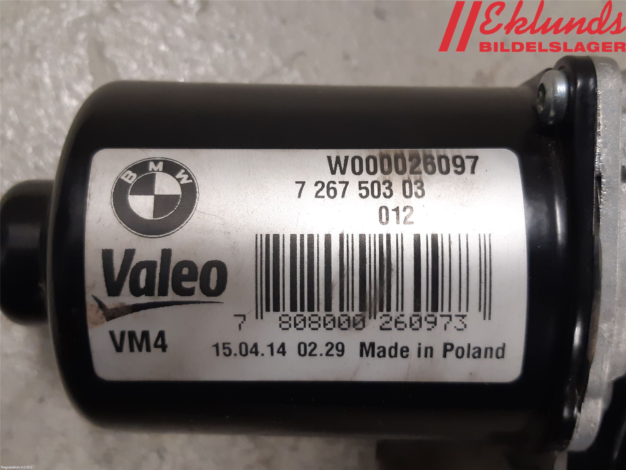 BMW 4 F32/F33/F82/F83 13-20 Torkarmotor Vindruta