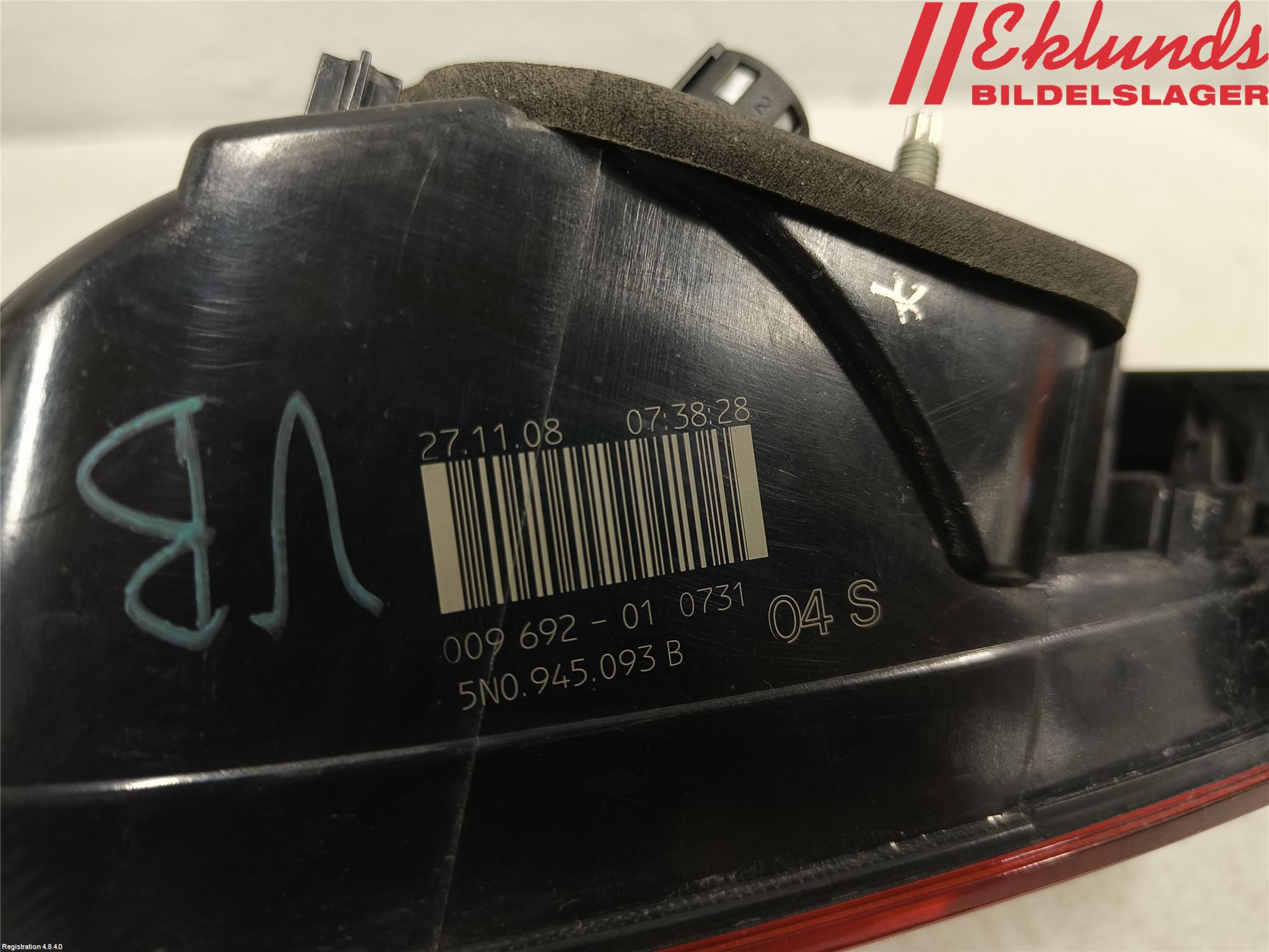 Volkswagen VW TIGUAN 07-16 Bakljus Lucka Vä