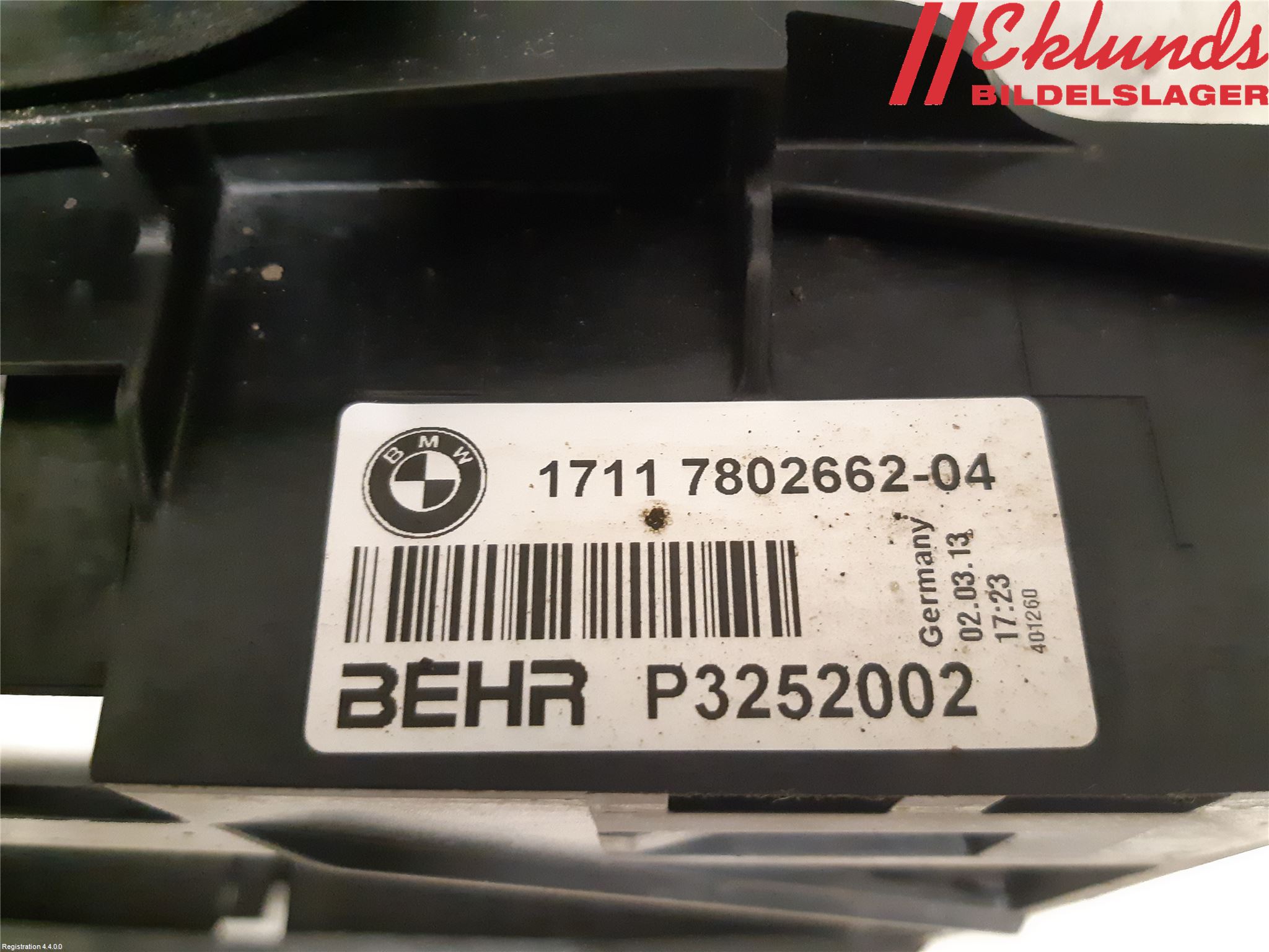 BMW 5 F10/F11/F18 09-17 Kylarfäste-Ram-Balk