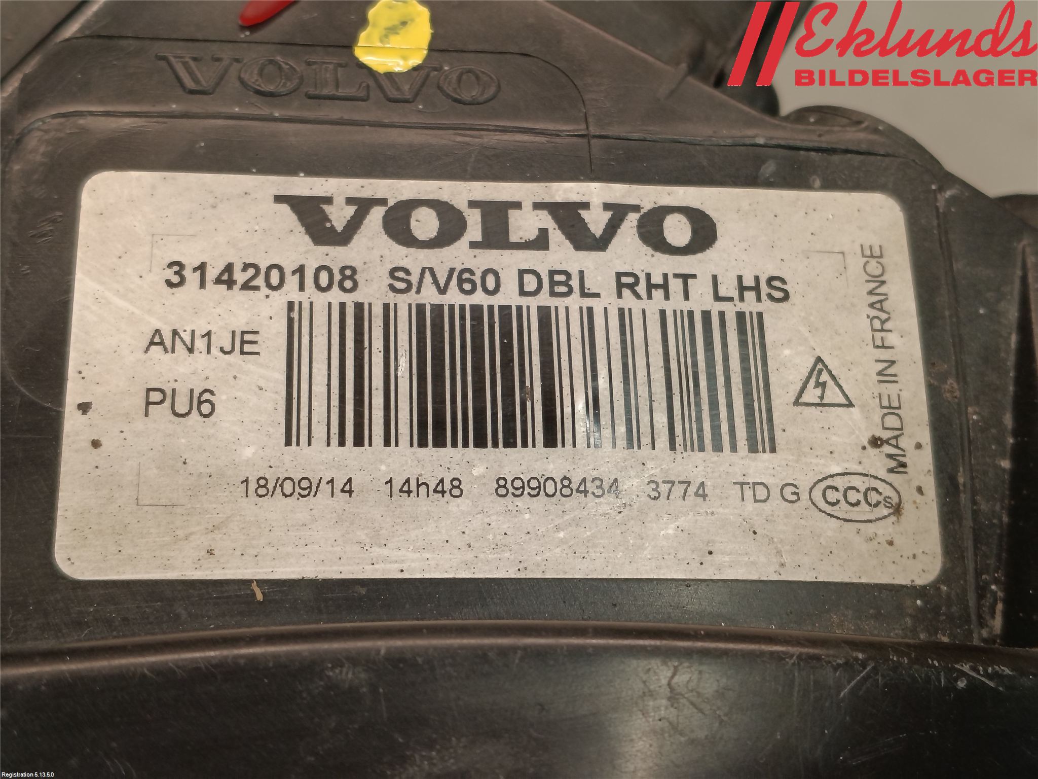 Volvo V60 14-18 Strålkastare Vänster