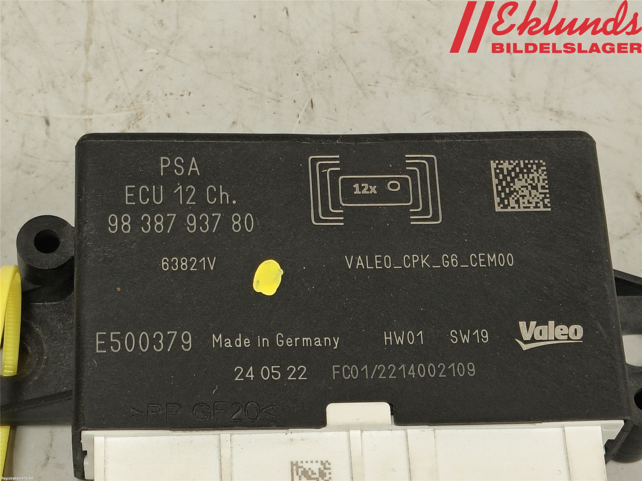 Peugeot PARTNER/E-PARTNER 19- Styrenhet Parkeringshjälp