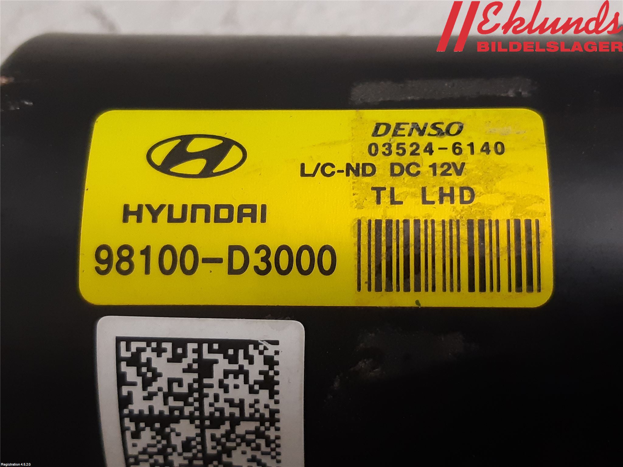 Hyundai TUCSON 05- Torkarmotor Vindruta