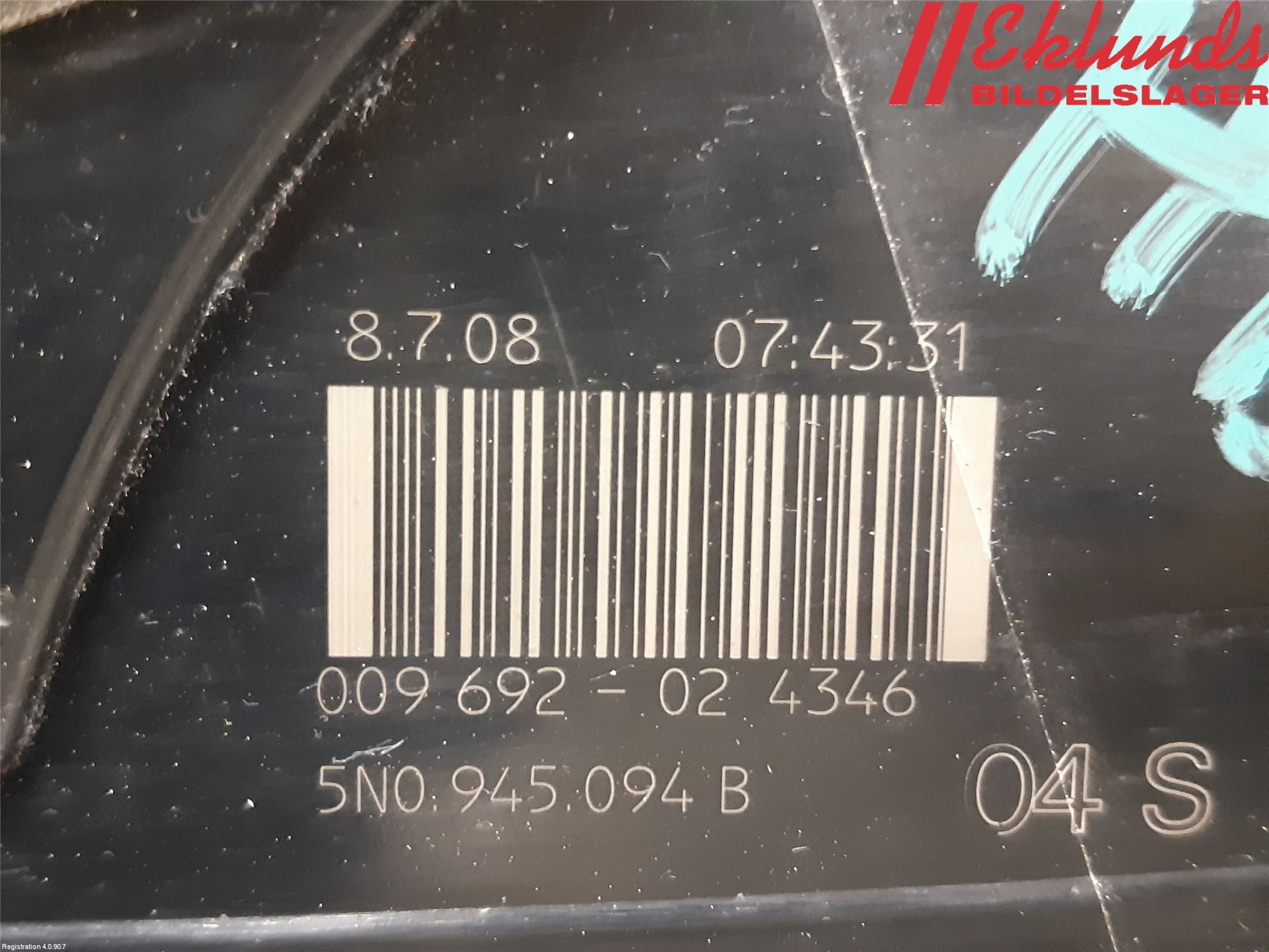 Volkswagen VW TIGUAN 07-16 Bakljus Lucka Hö