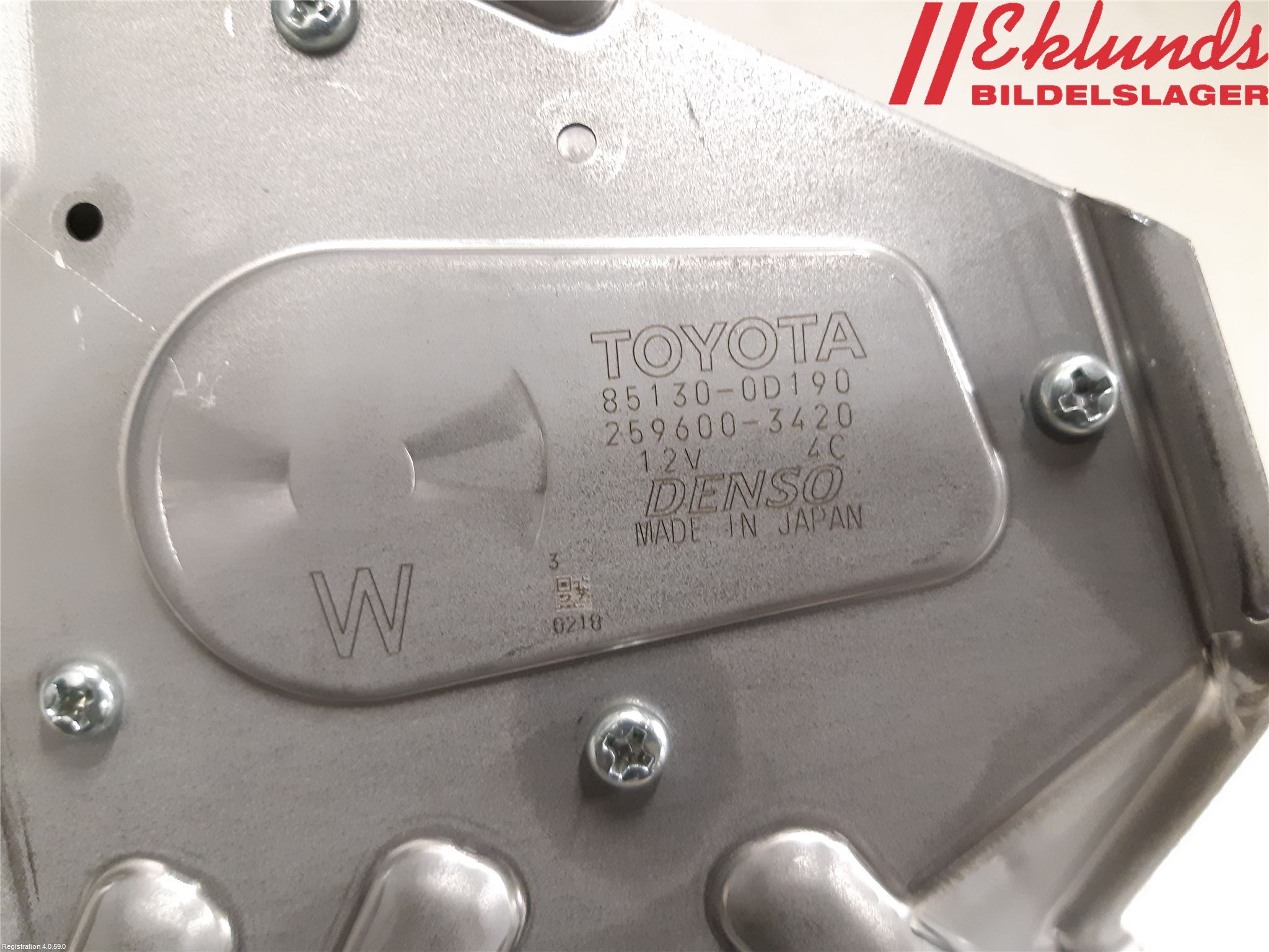 Toyota YARIS XP130 15-20 Torkarmotor Baklucka