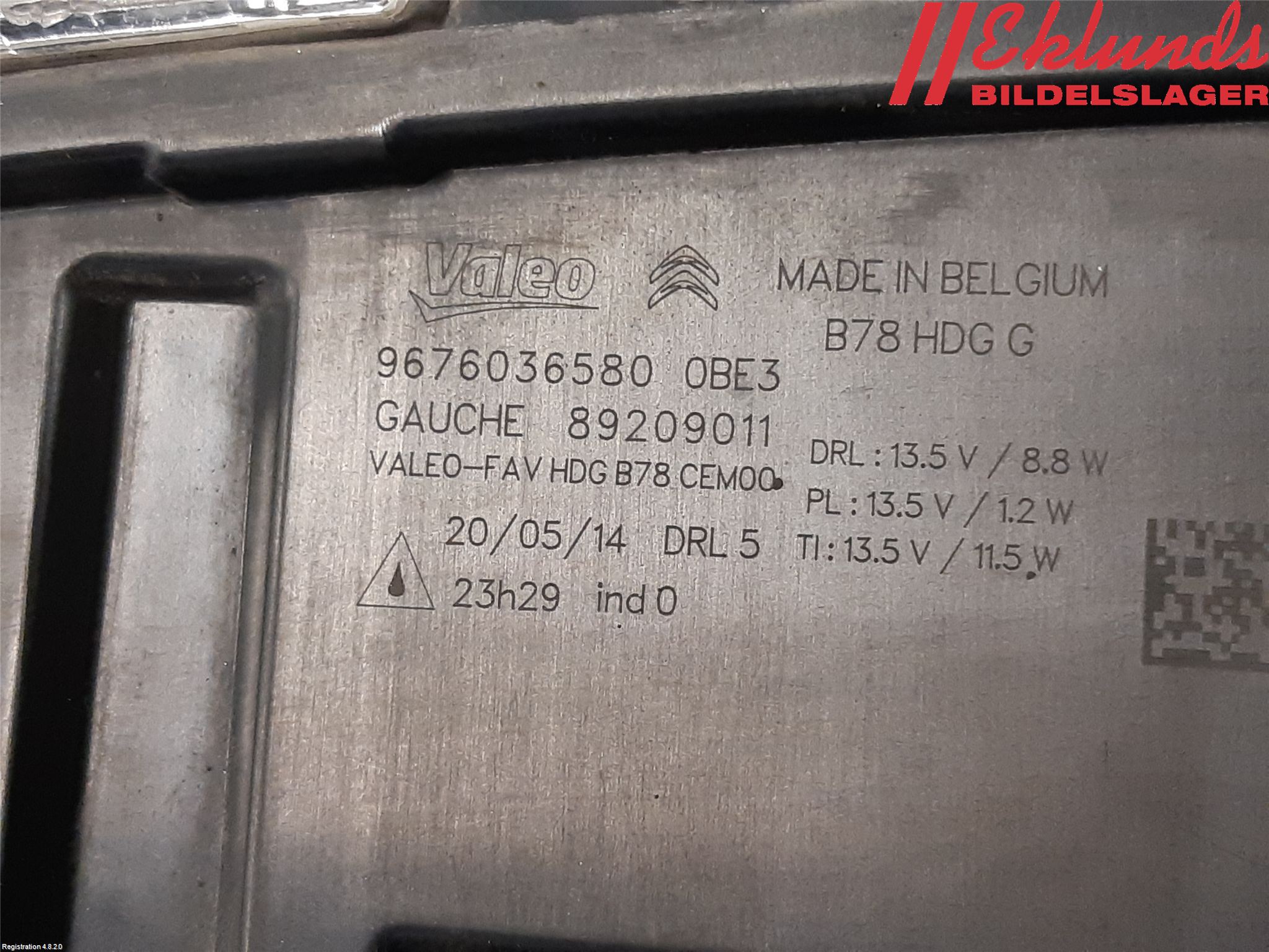 Citroen C4 GRAND PICASSO 14-18 Dimljus-Varselljus Fram