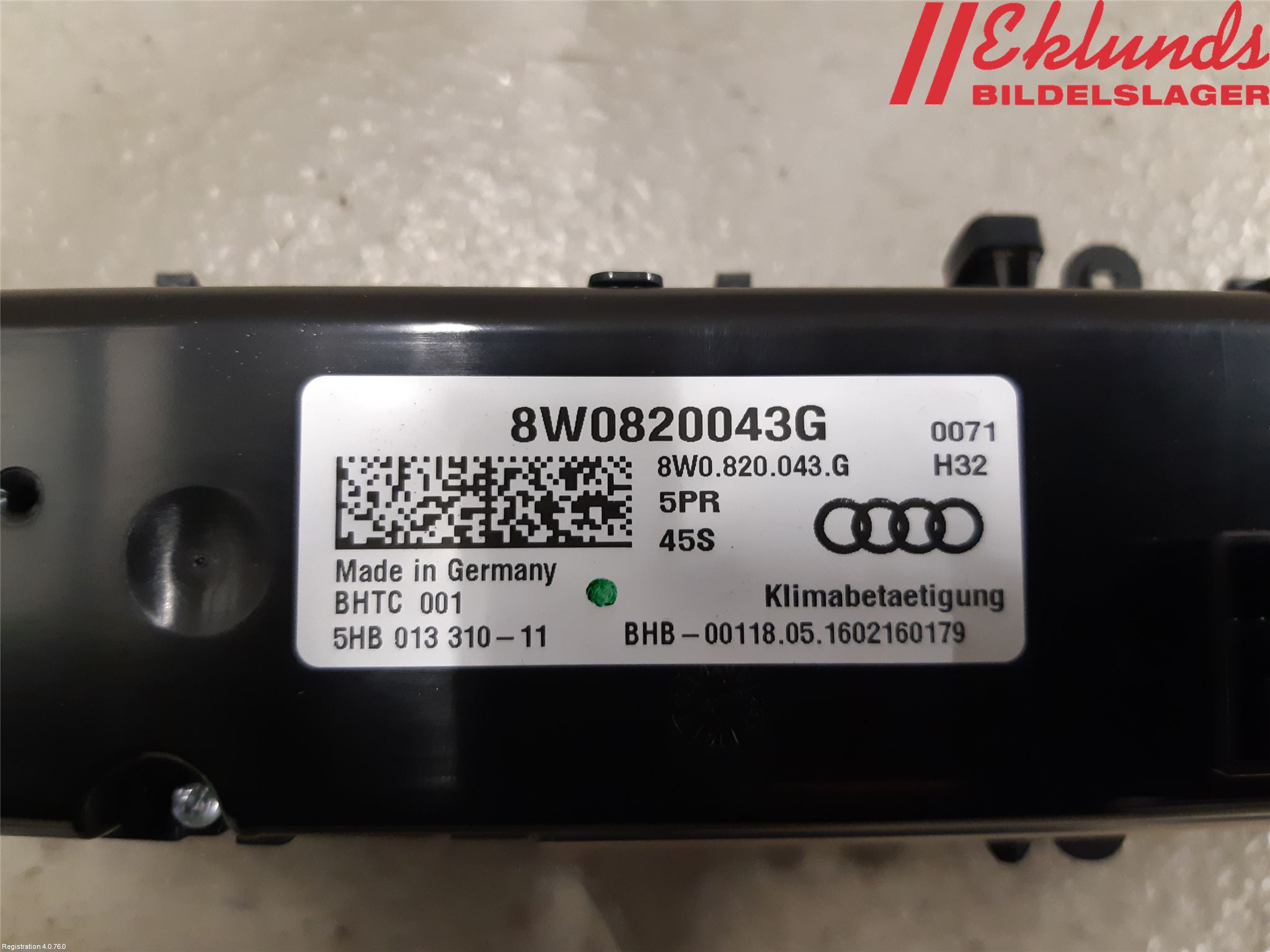 Audi A4/S4 B9 16-19 Ac Styrenhet Ac Manöveren