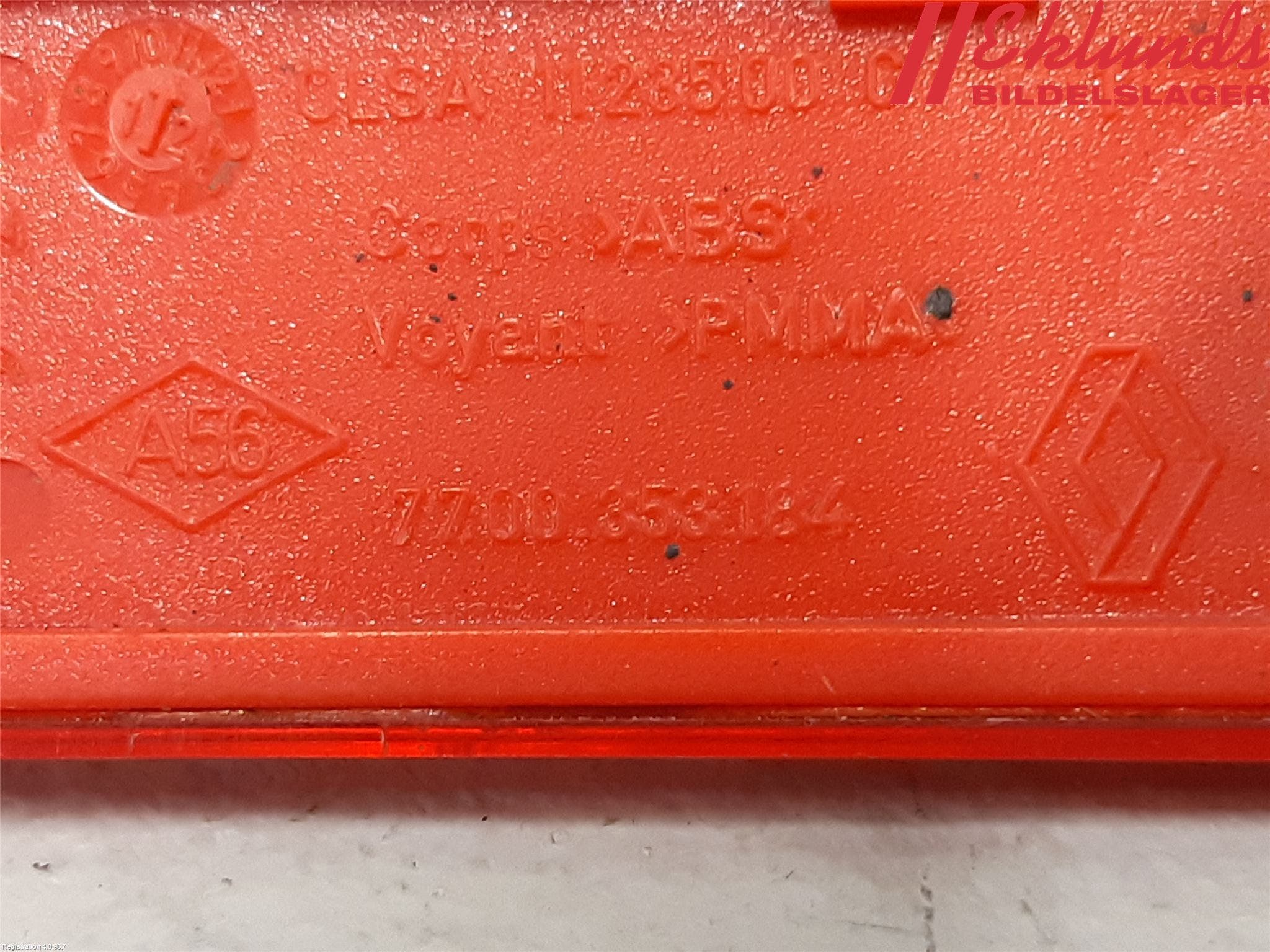 Opel VIVARO 01-14 Dimljus/Reflex Bak