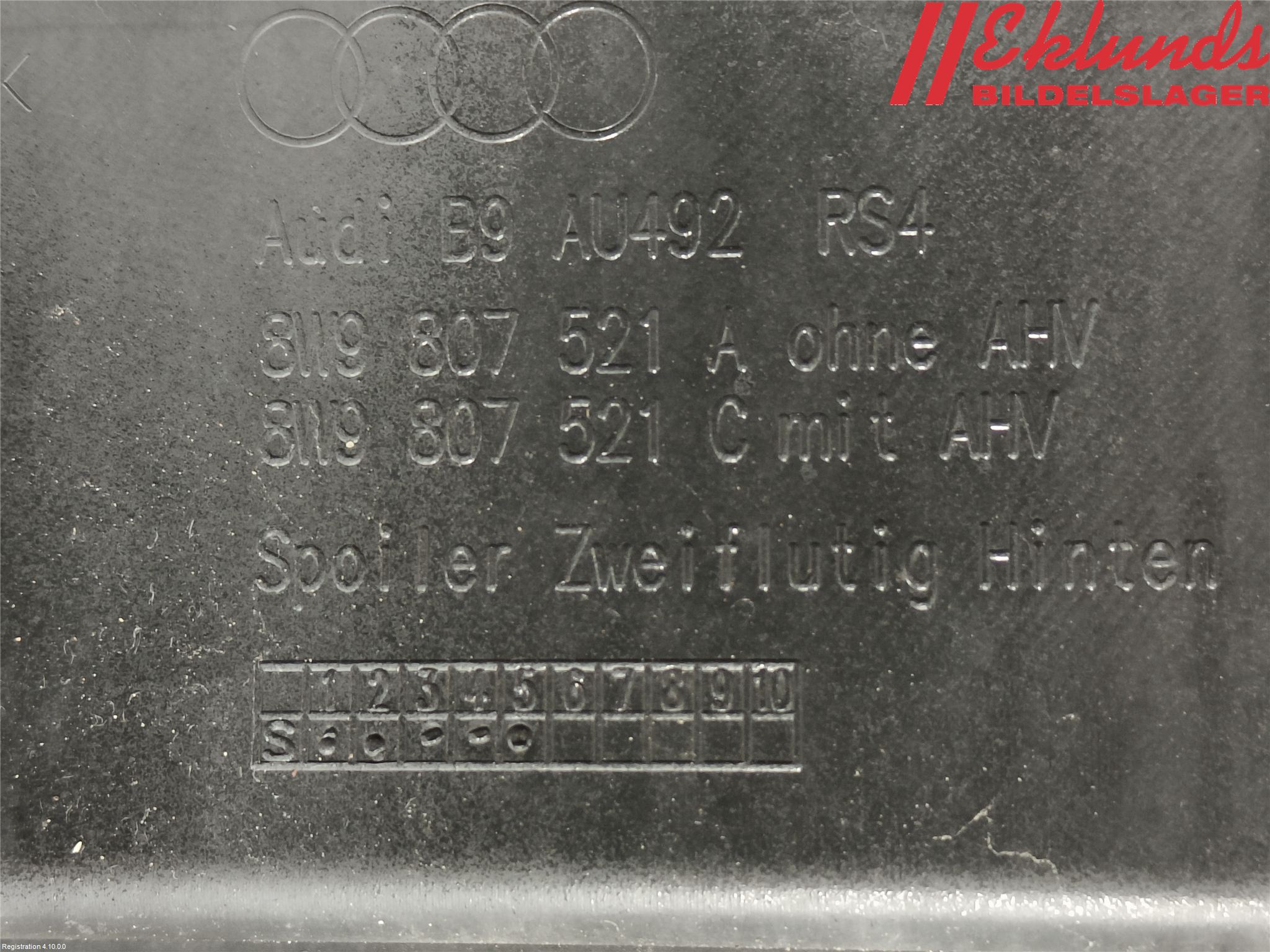 Audi A4/S4 B9 20- Spoiler Bak