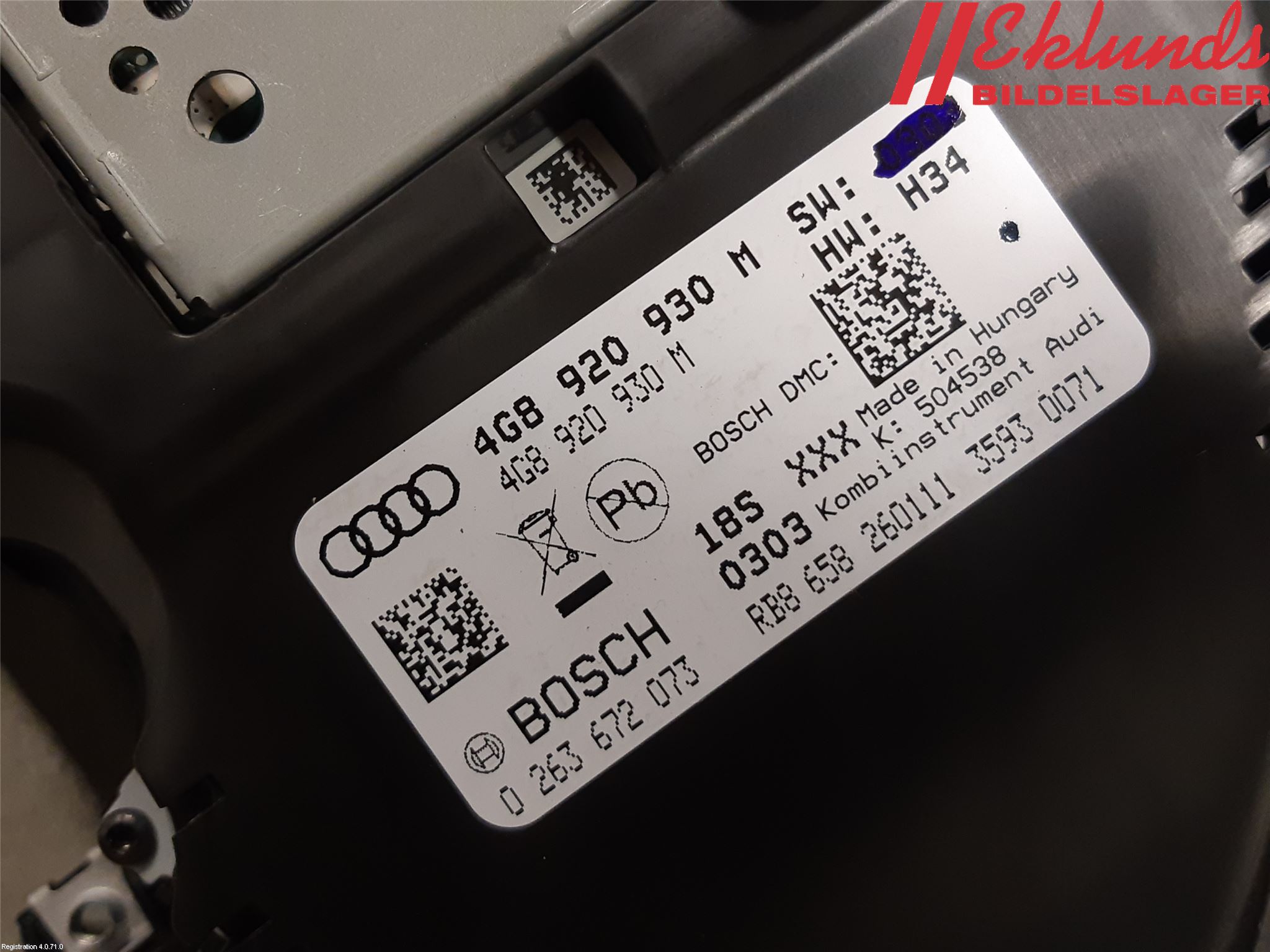 Audi A7/S7 4G 11-17 Instrument Komb