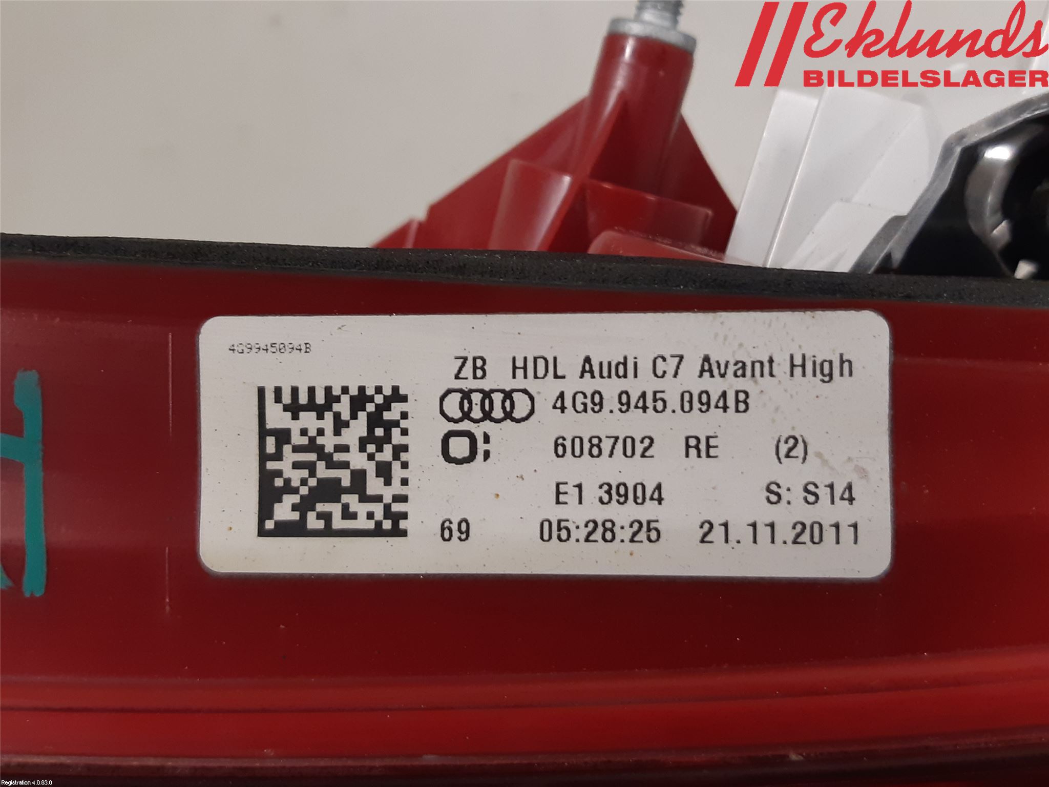 Audi A6/S6 4G 11-18 Bakljus Lucka Hö