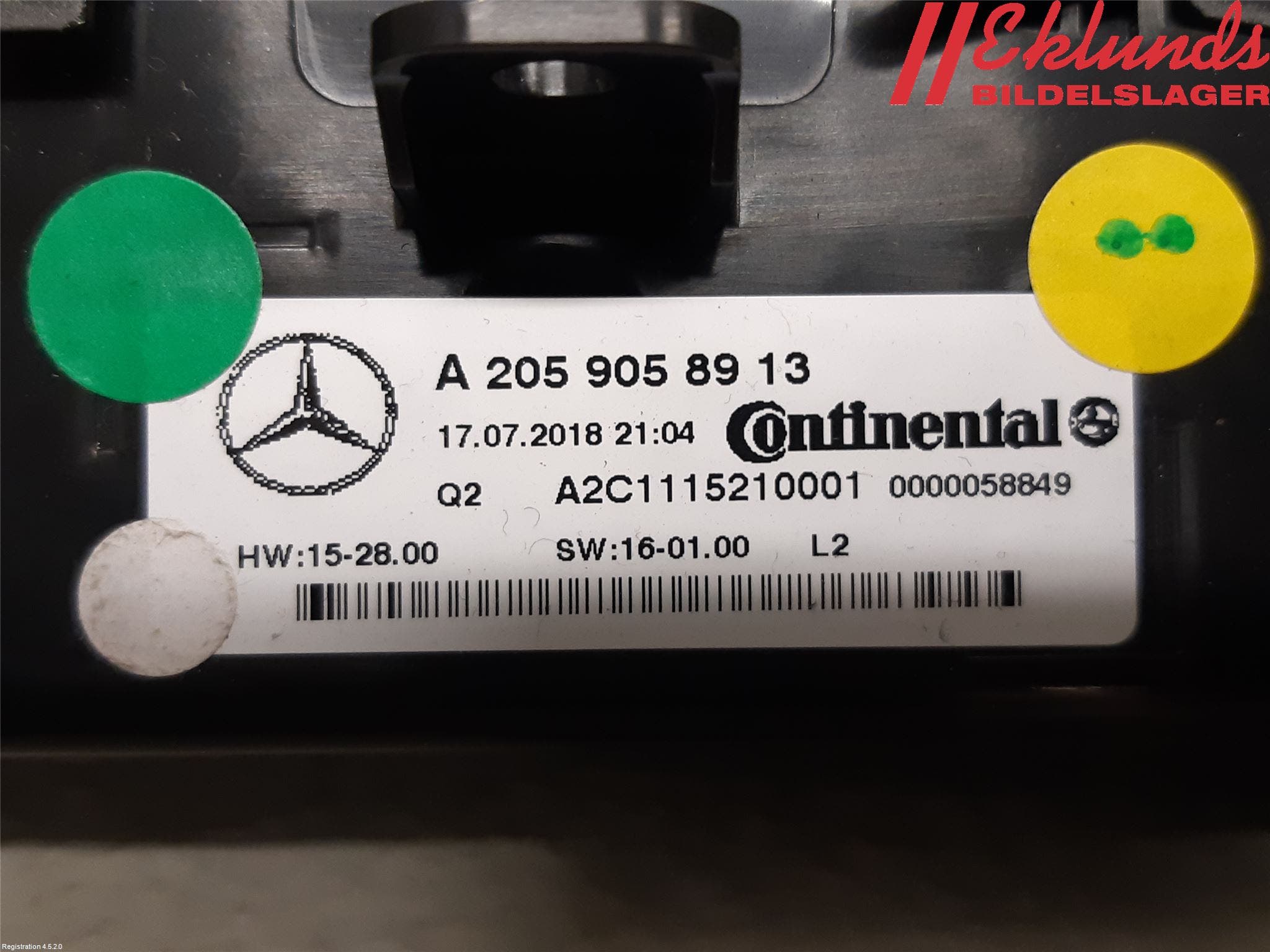 Mercedes-Benz MB C-KLASS (W205) 14-21 Ac Styrenhet Ac Manöveren