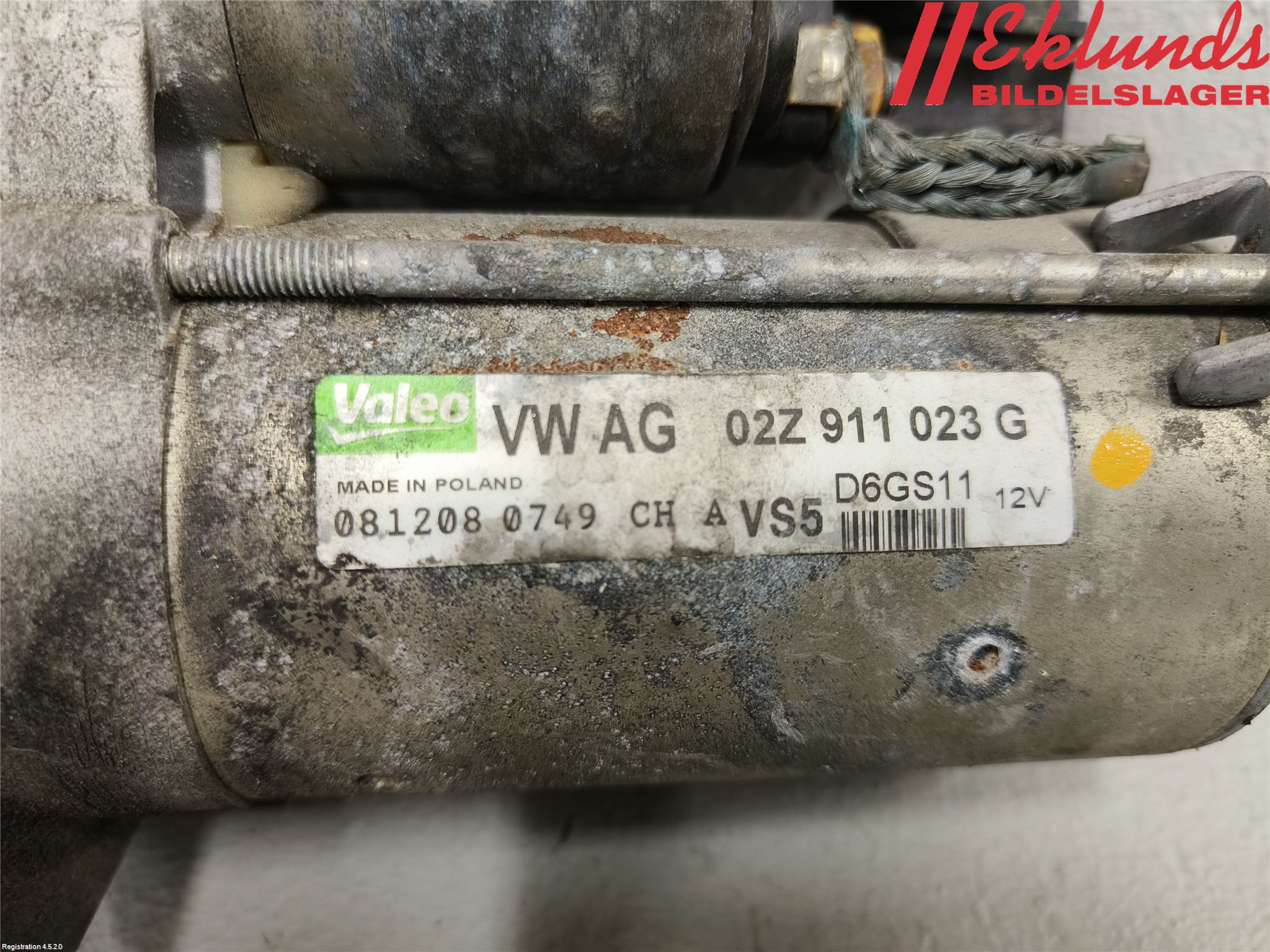 Volkswagen VW GOLF VI 09-13 Startmotor