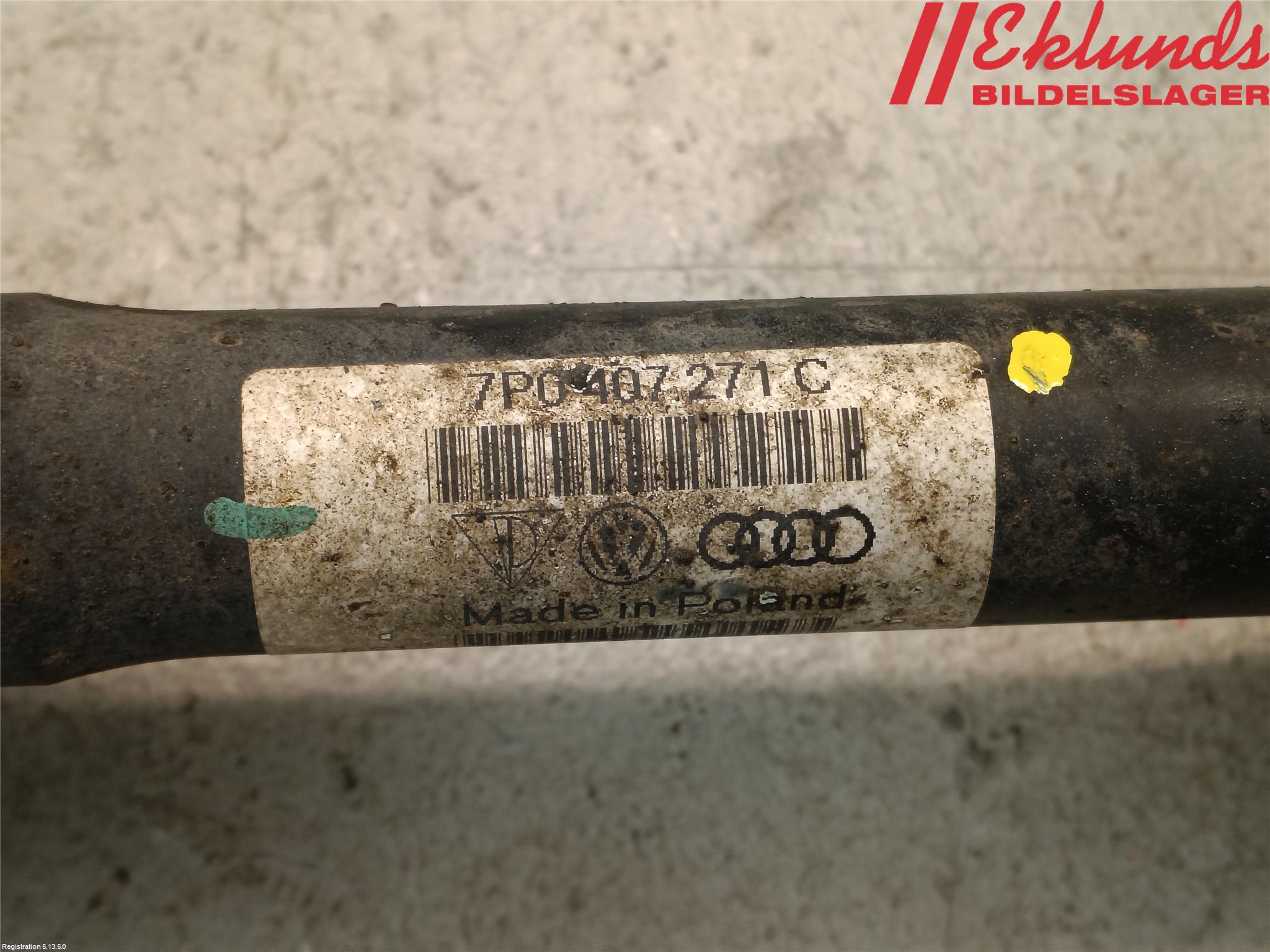 Volkswagen VW TOUAREG 7P 11-18 Drivaxel Fram Vänster