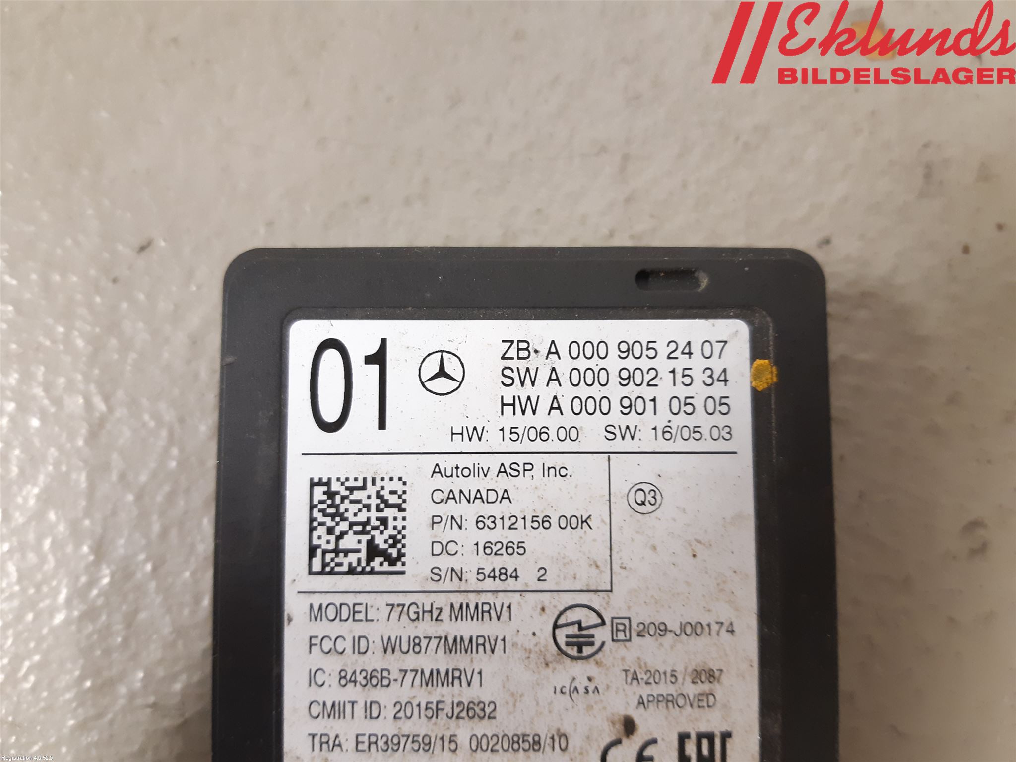 Mercedes-Benz MB E-KLASS (W213) 16-23 Styrenhet Parkeringshjälp