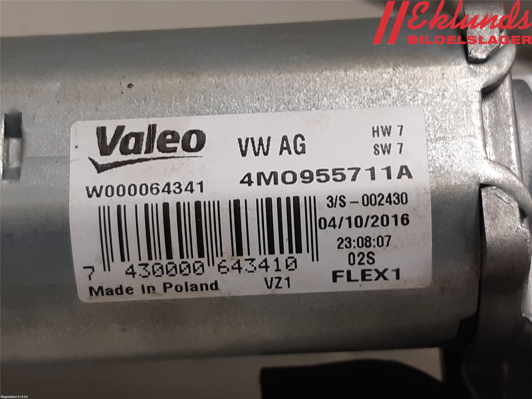 Audi A4/S4 B9 16-19 Torkarmotor Baklucka