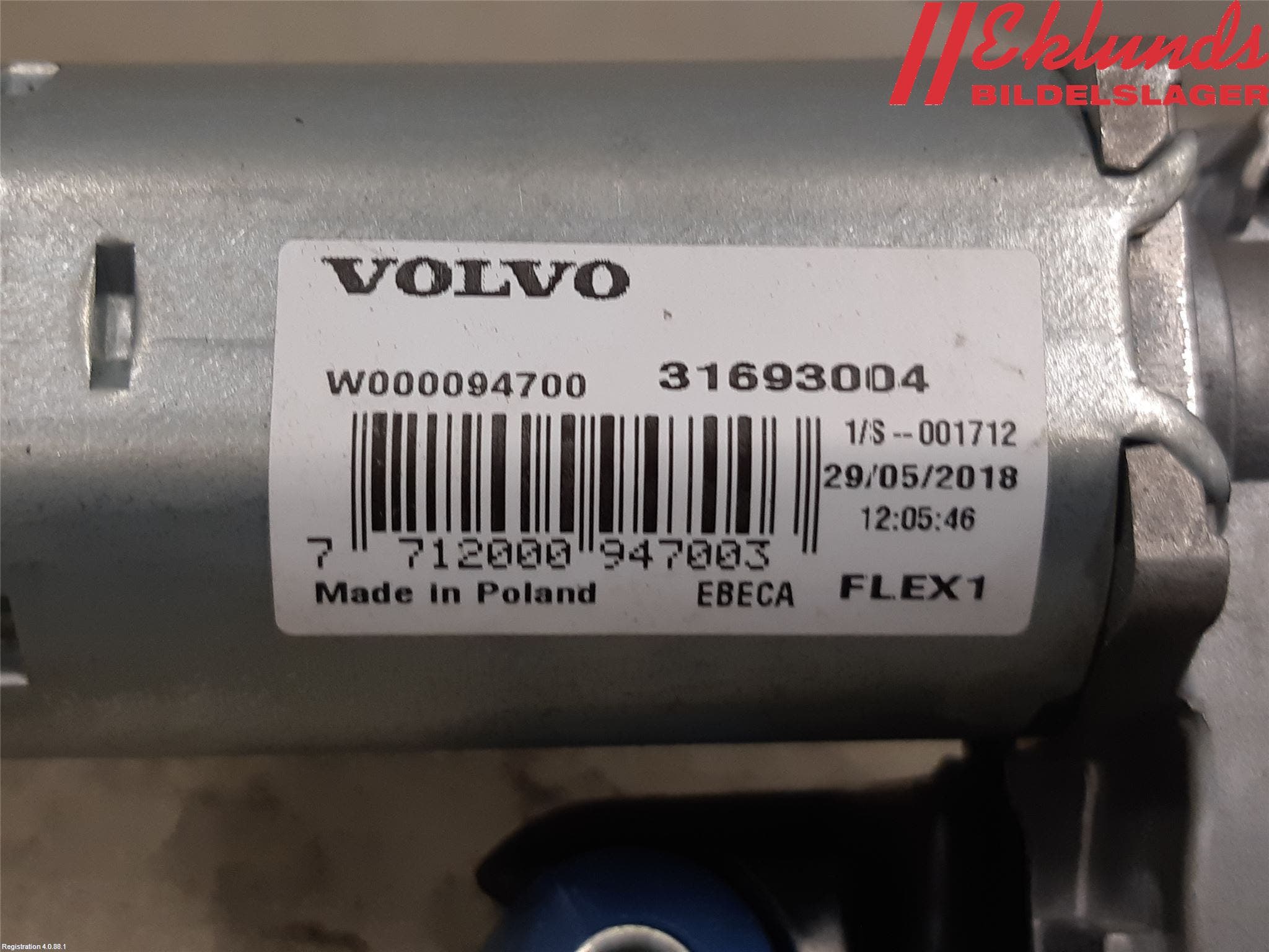 Volvo V60 19- Torkarmotor Baklucka