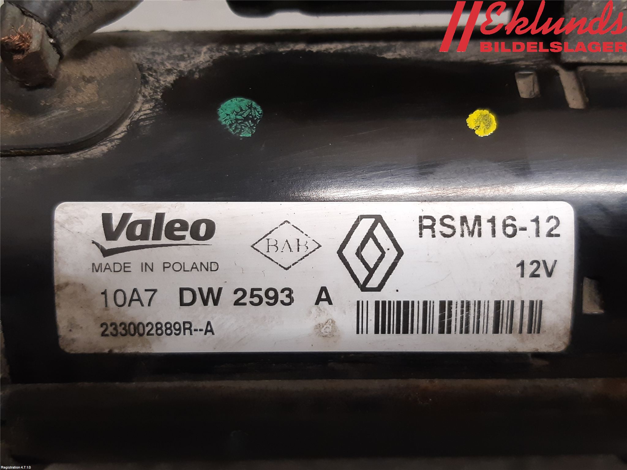 Renault TRAFIC/E-TECH 15- Startmotor Diesel