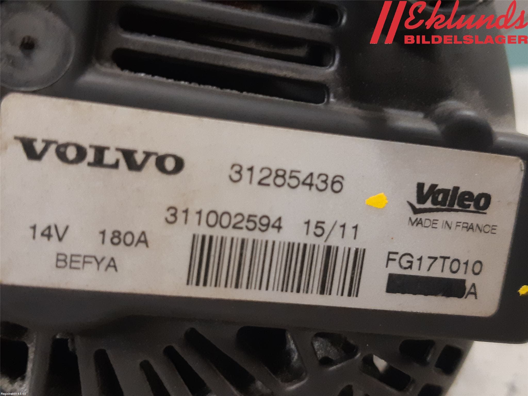 Volvo V70 08-13 Generator