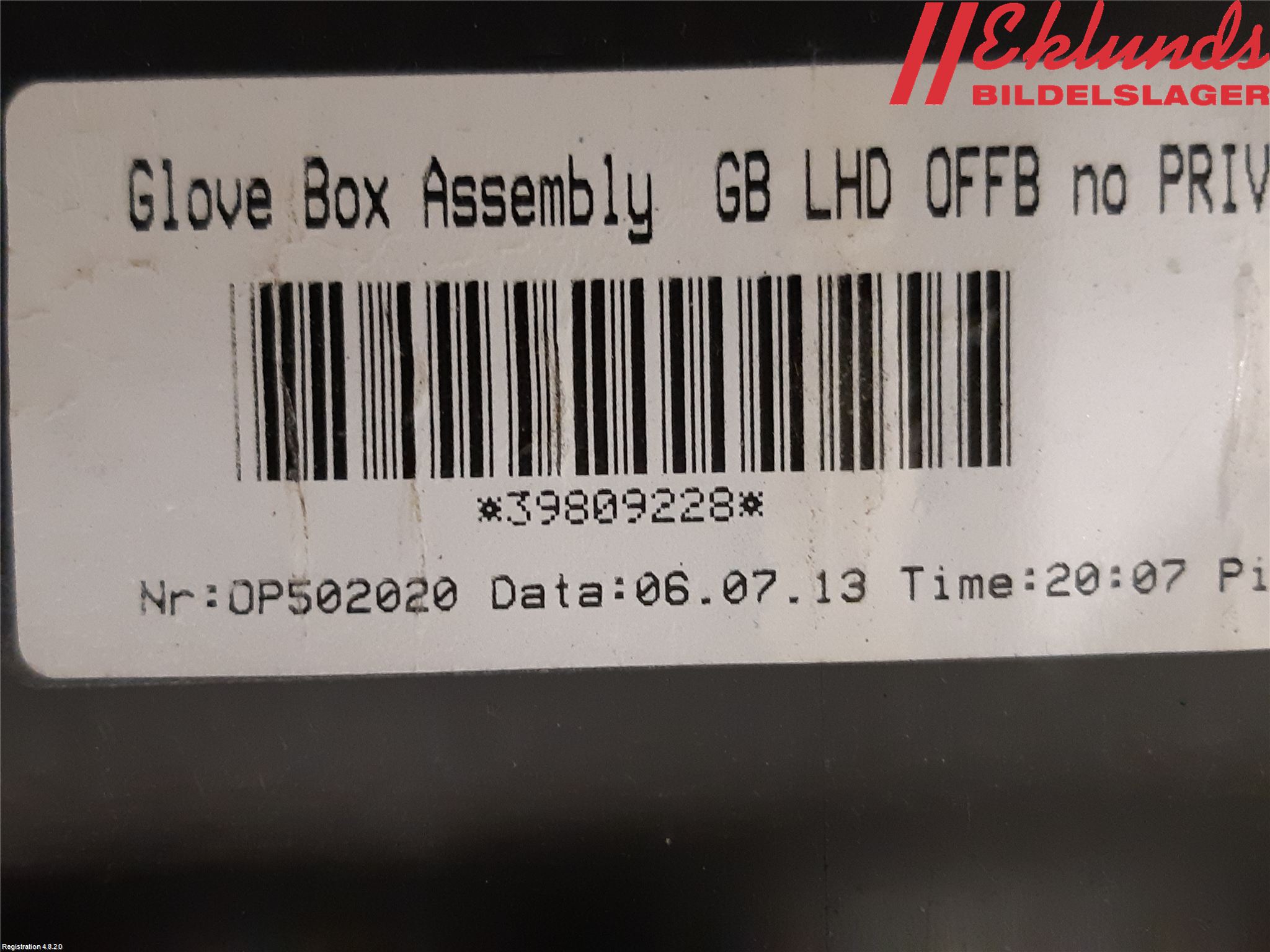 Volvo V60 14-18 Handskfacklucka