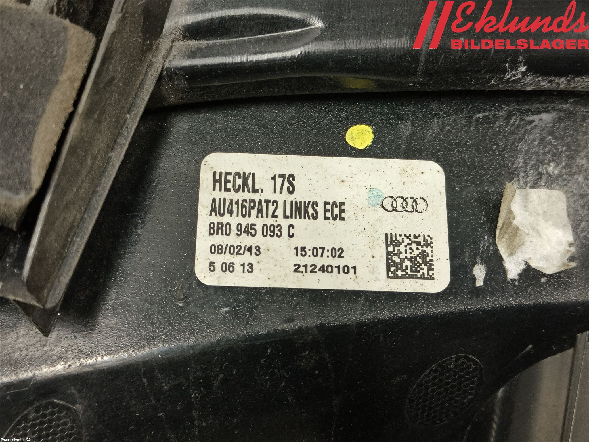 Audi Q5 09-16 Bakljus Vänster