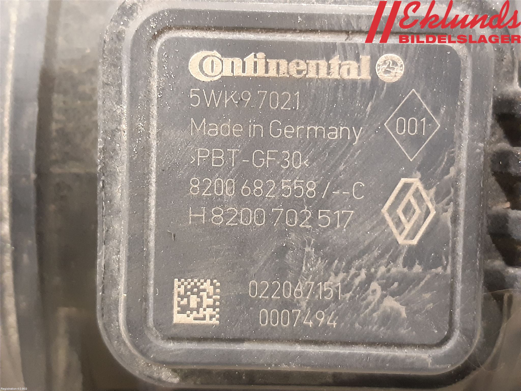 Dacia DOKKER 13- Injluftmassamätare