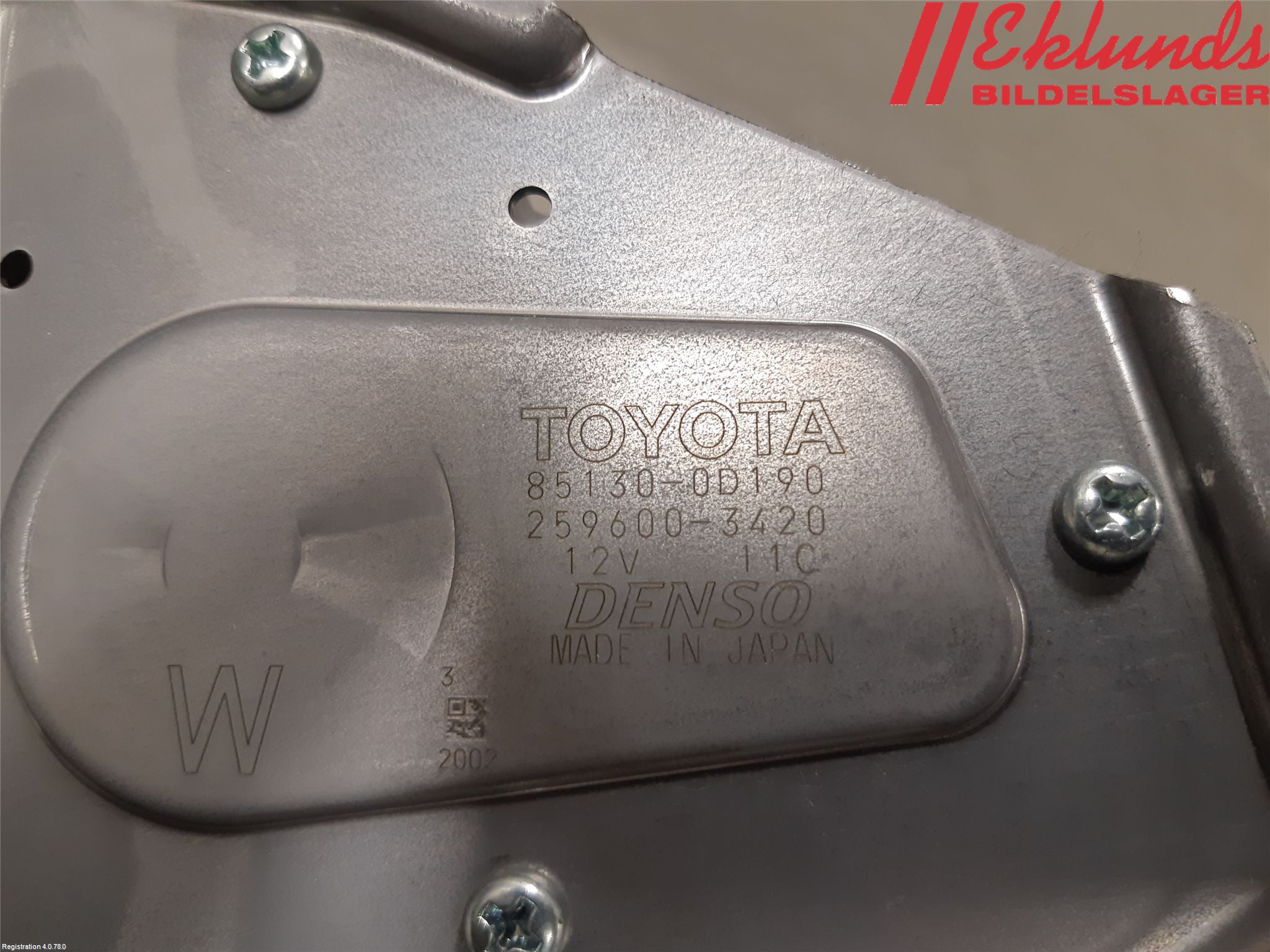 Toyota YARIS XP130 15-20 Torkarmotor Baklucka