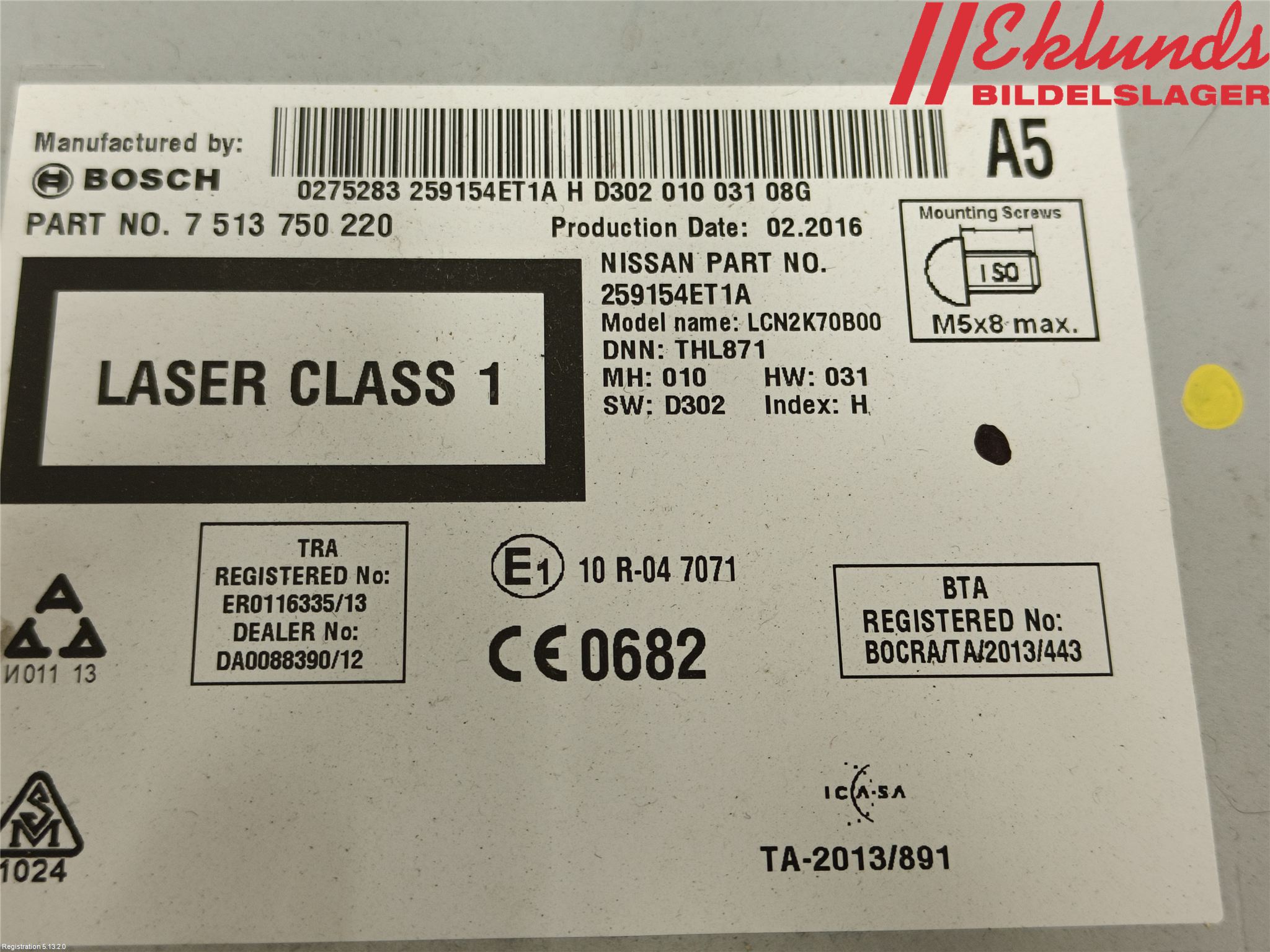 Nissan QASHQAI 14-17 Cd Radio - Multimediapanel