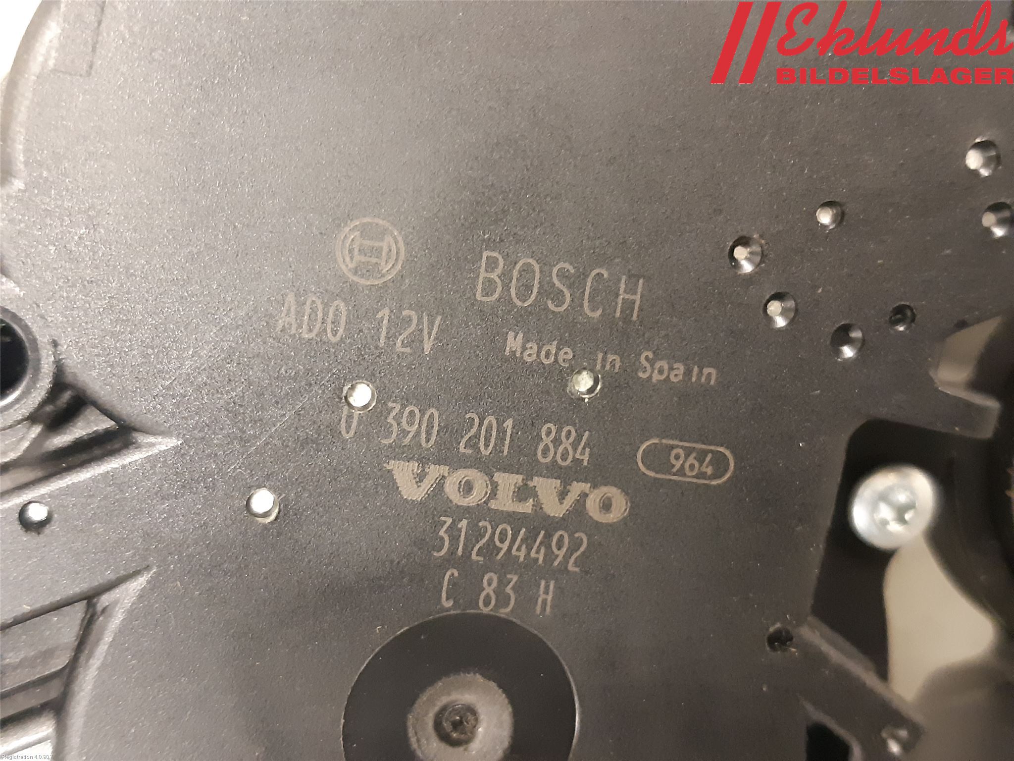 Volvo V60 11-13 Torkarmotor Baklucka
