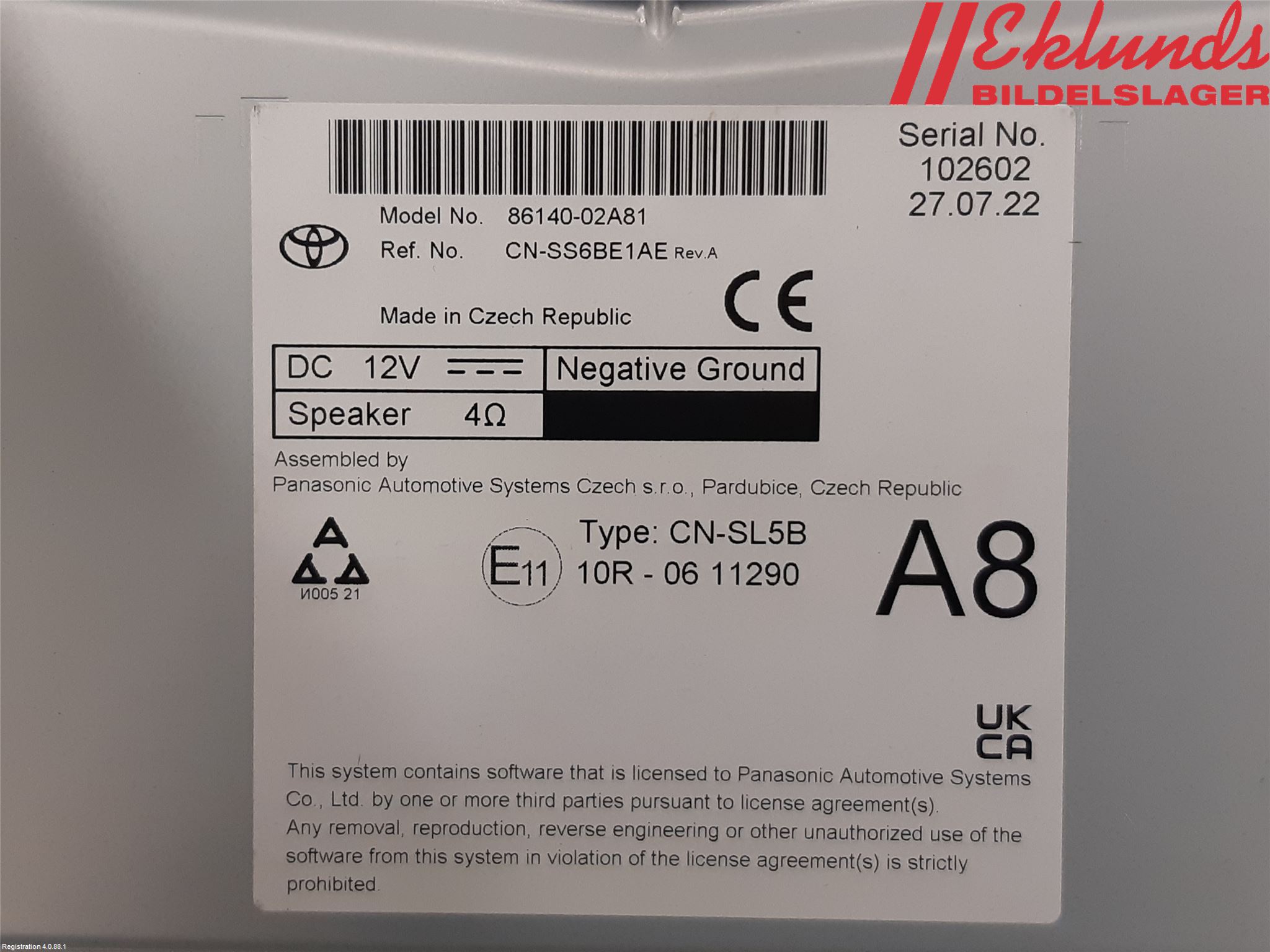 Toyota COROLLA 19- Cd Radio - Multimediapanel