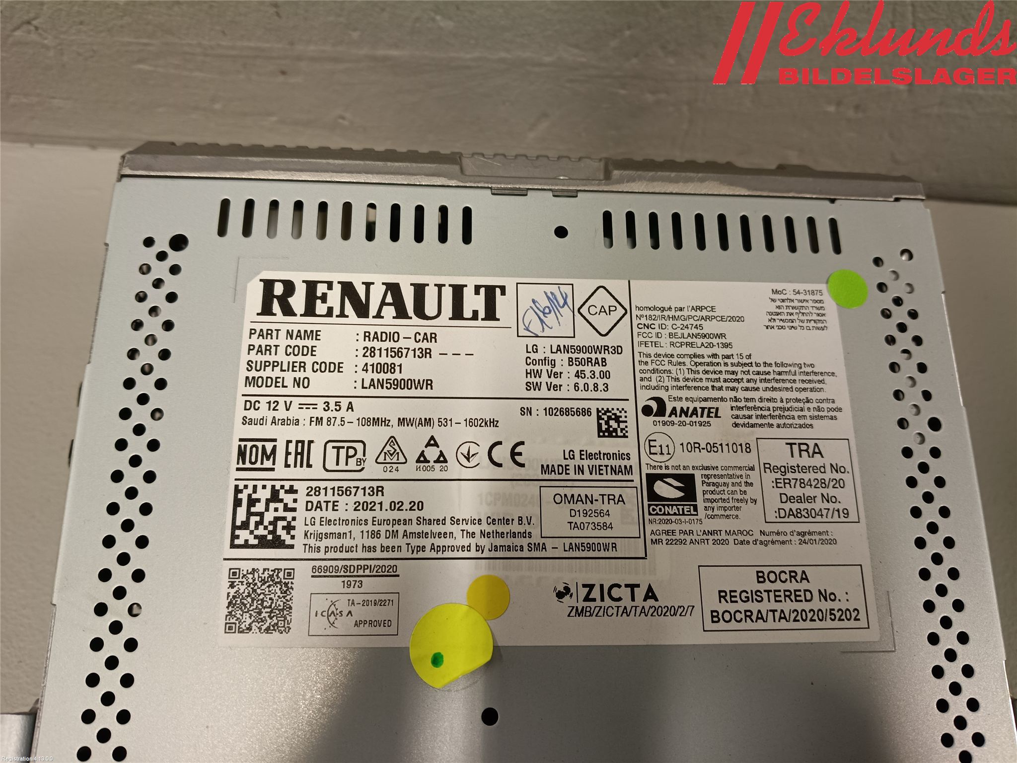 Dacia SANDERO/STEPWAY 21- Cd Radio - Multimediapanel