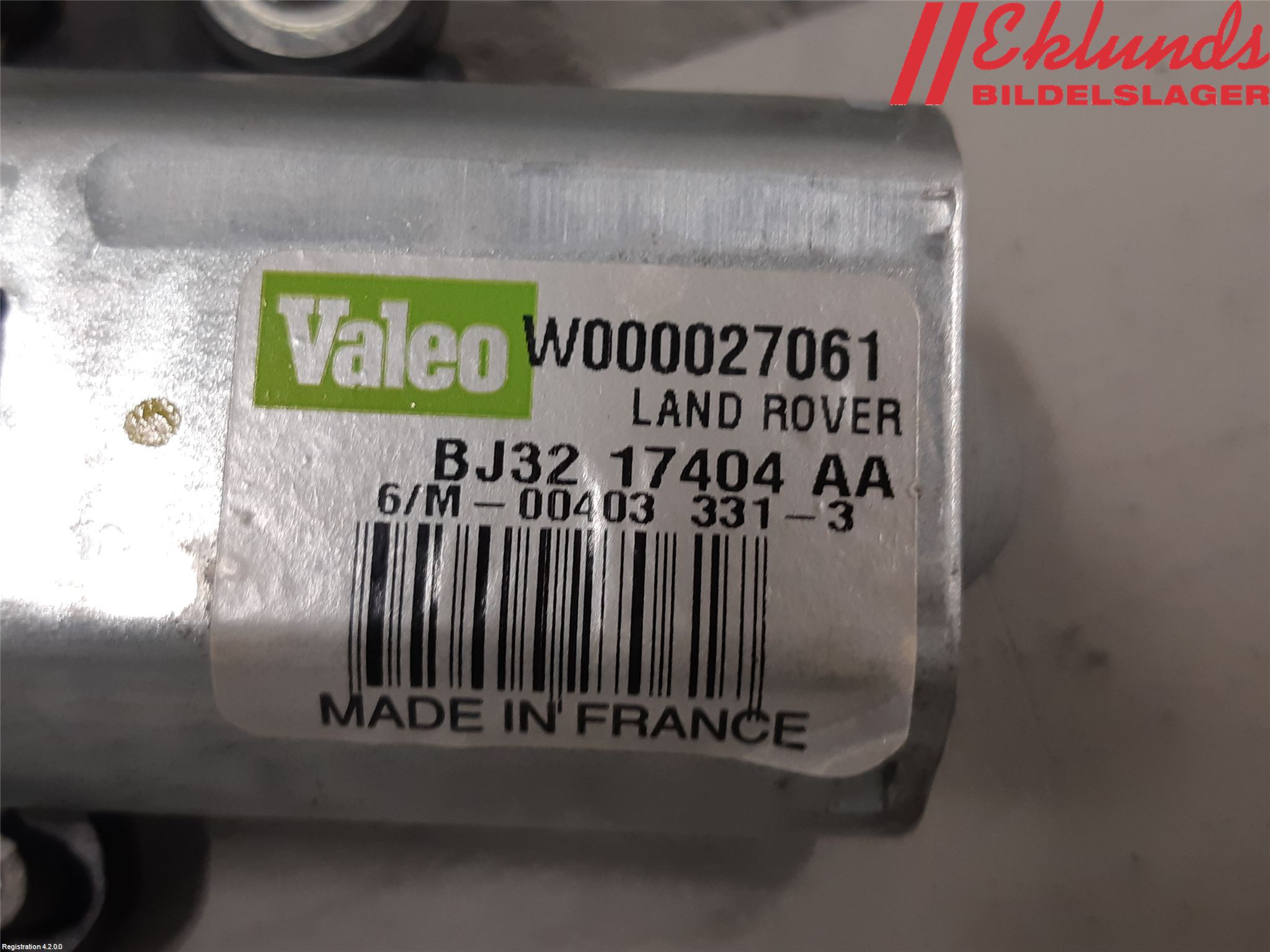 Landrover LAND ROVER RANGE ROVER EVOQUE (L538) 11-18 Torkarmotor Baklucka