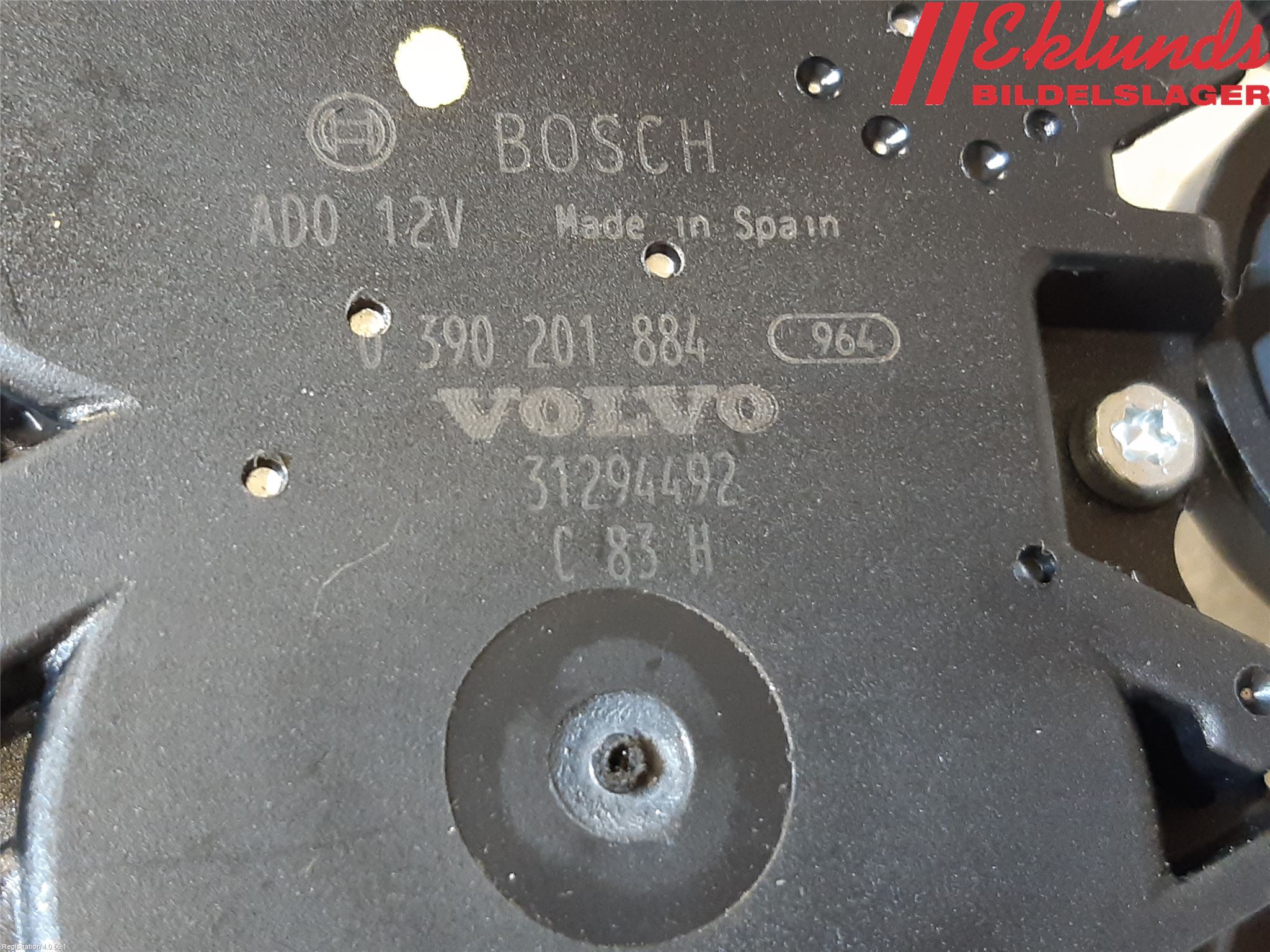 Volvo V60 11-13 Torkarmotor Baklucka