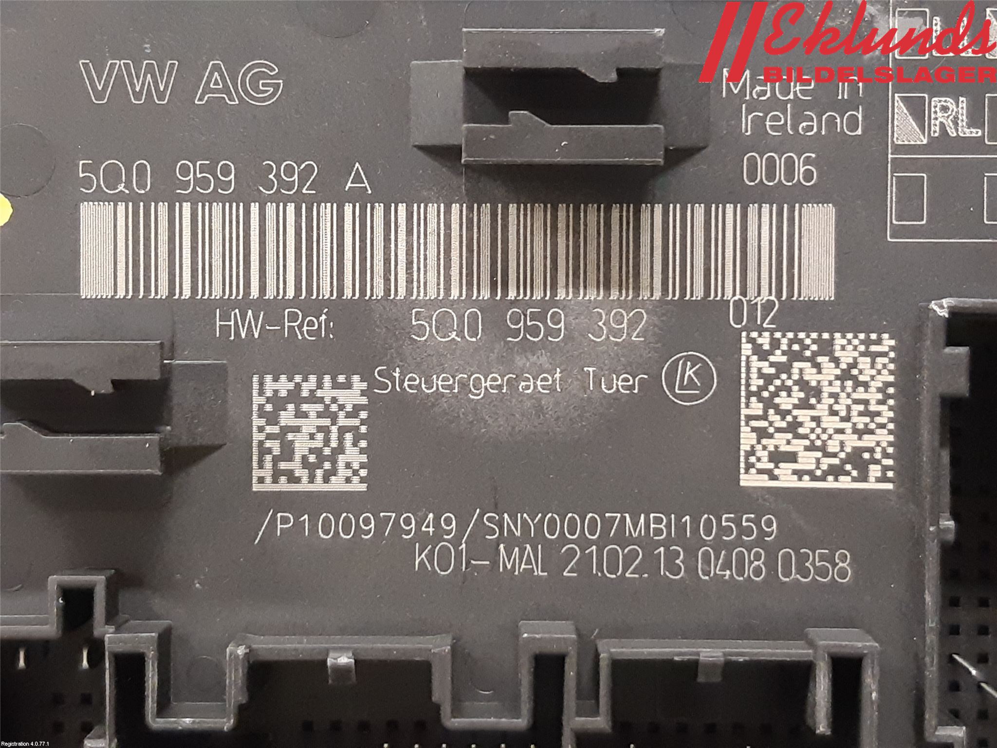 Volkswagen VW GOLF / E-GOLF VII 13-20 Styrenhet Dörr