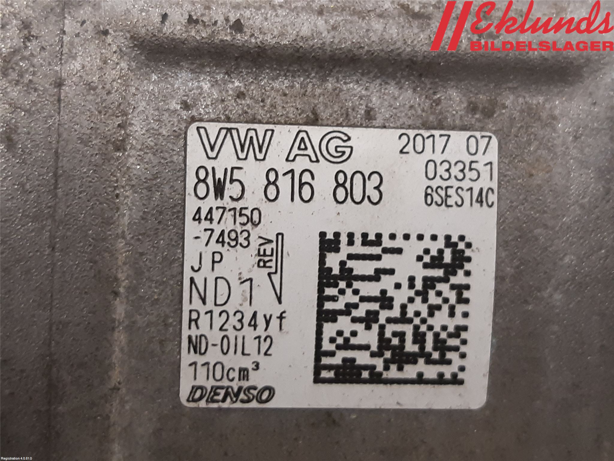 Audi A4/S4 B9 16-19 Ac Kompressor