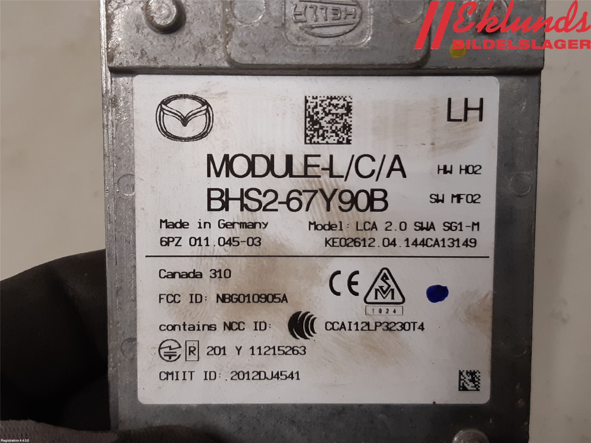 Mazda 3 III 14-19 Sensor Aktivt Kollisionsskydd