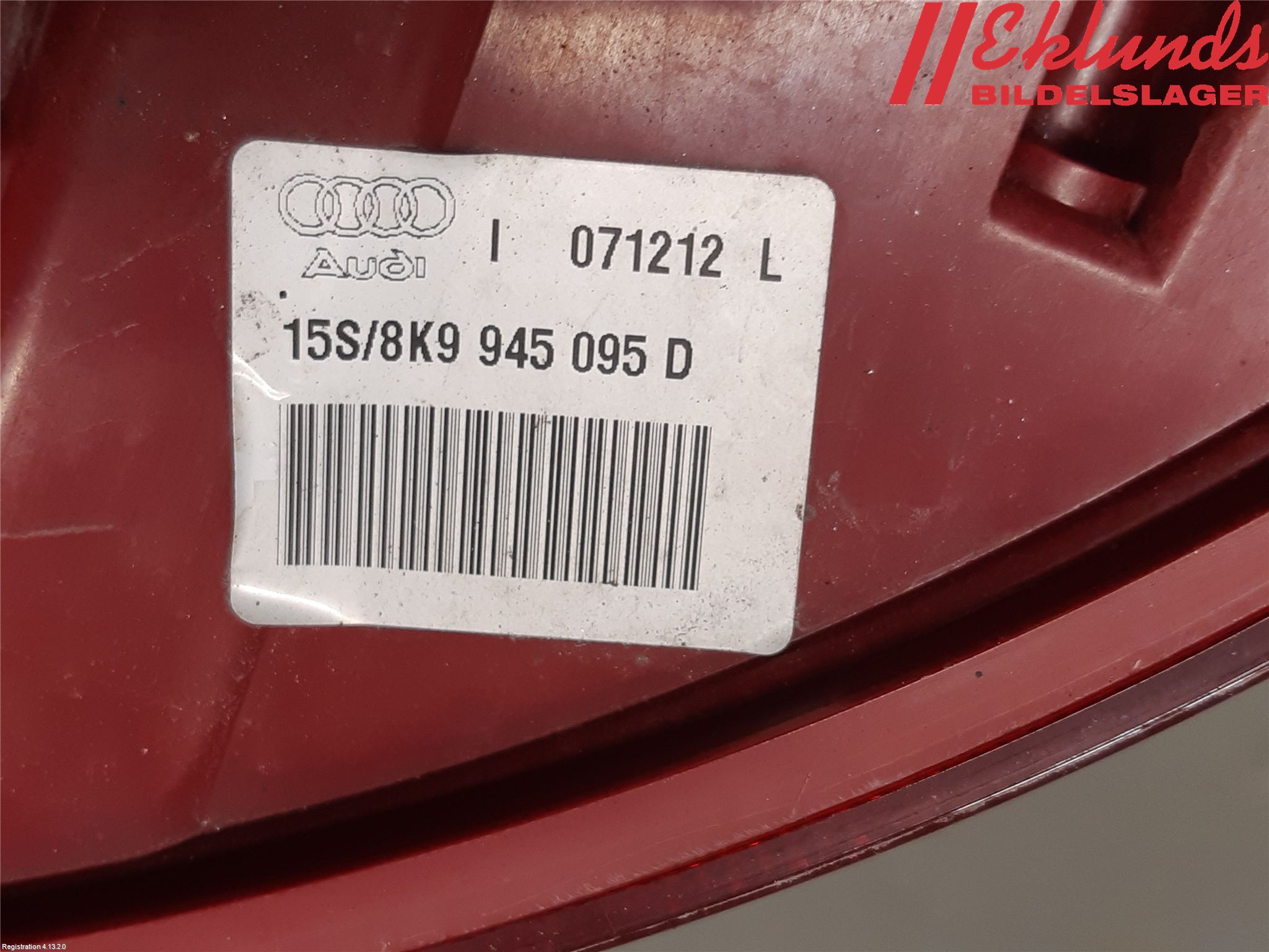 Audi A4 12-15 Bakljus Vänster