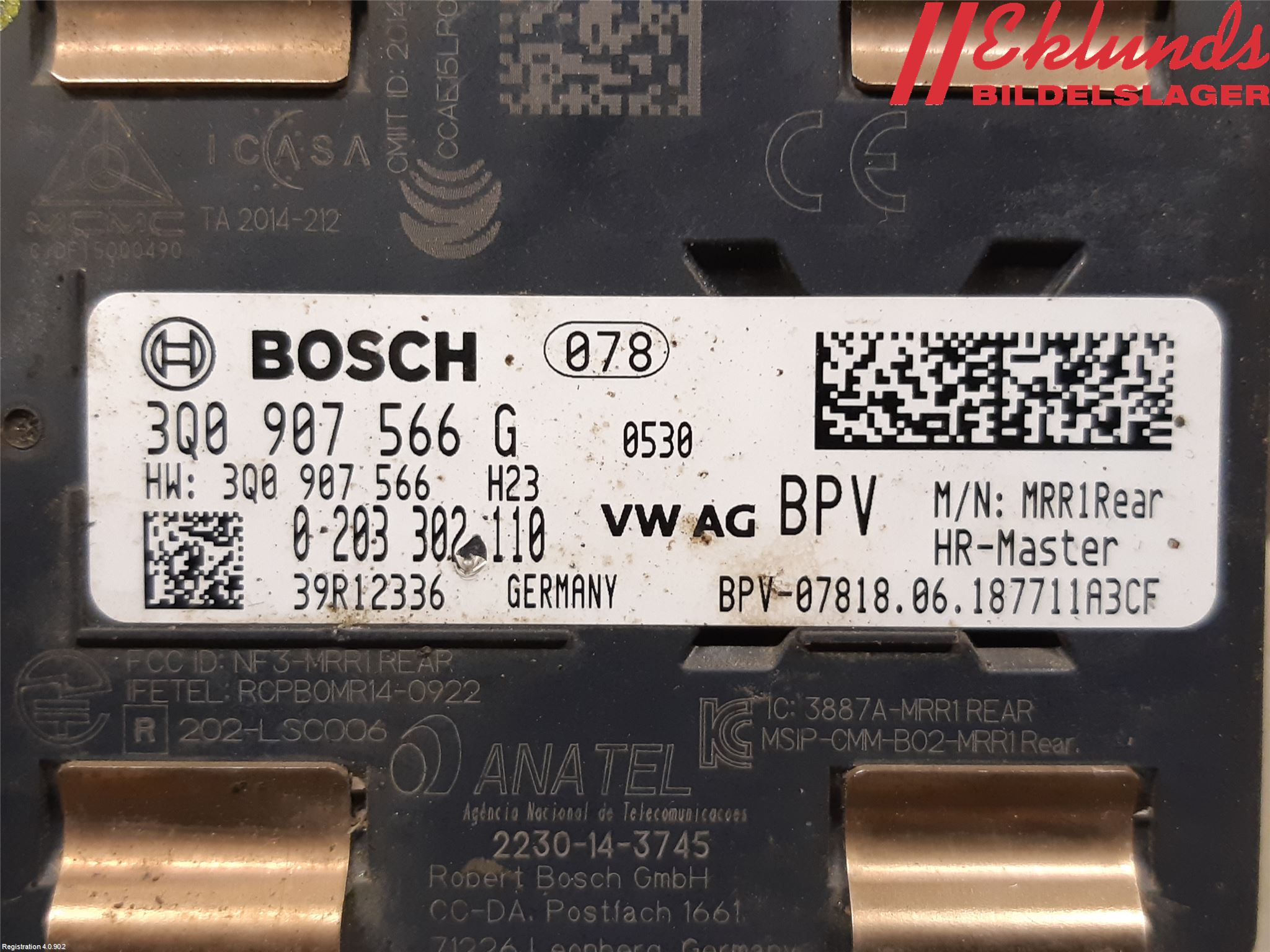 Volkswagen VW PASSAT 15-19 Sensor Aktivt Kollisionsskydd