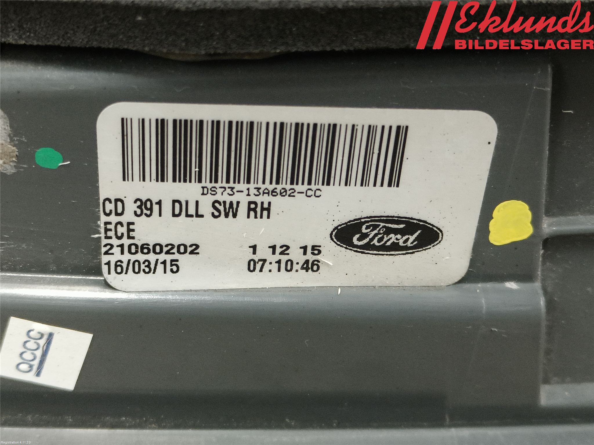 Ford MONDEO 15-22 Bakljus Lucka Hö