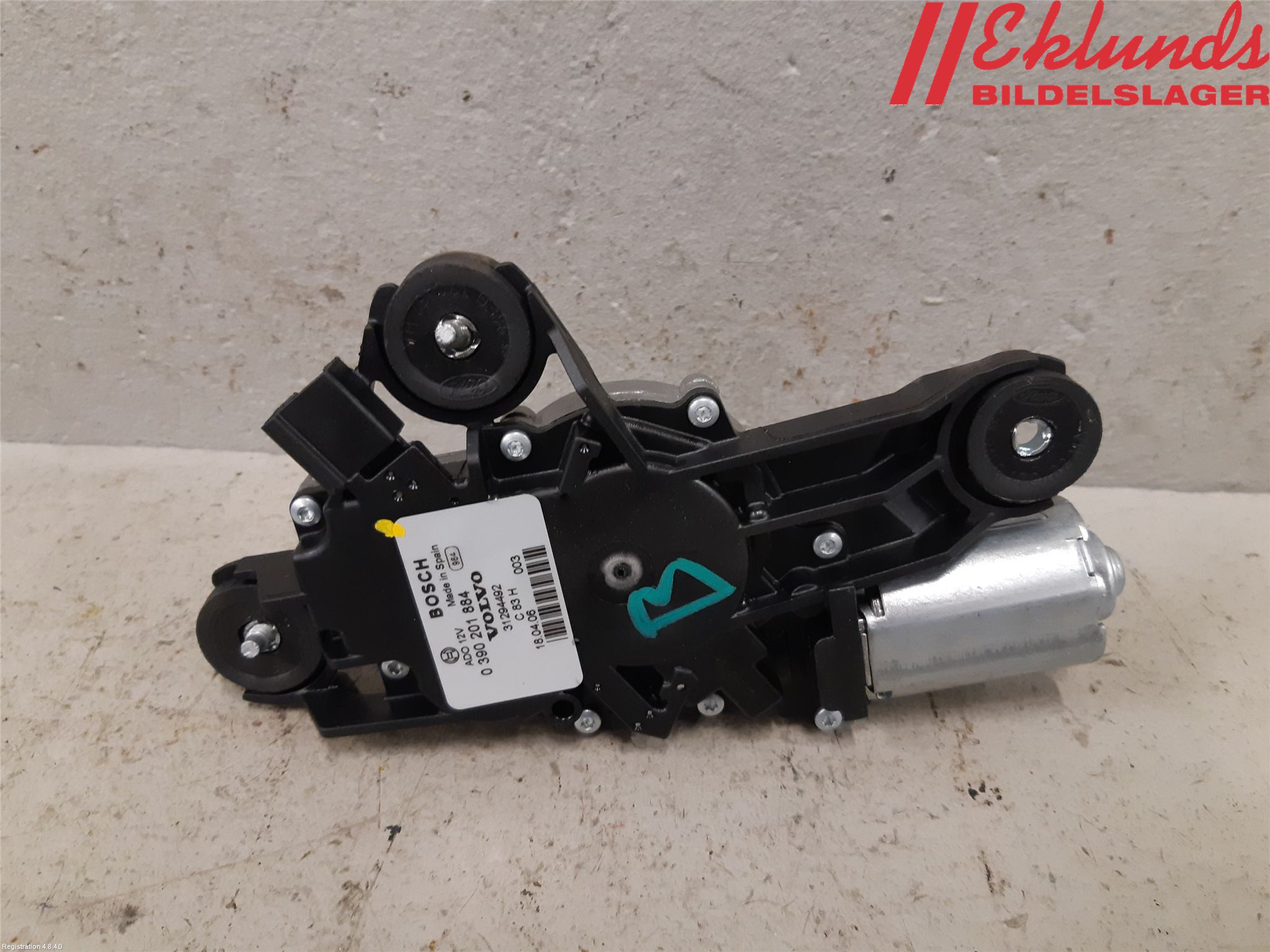 Volvo V60 14-18 Torkarmotor Baklucka