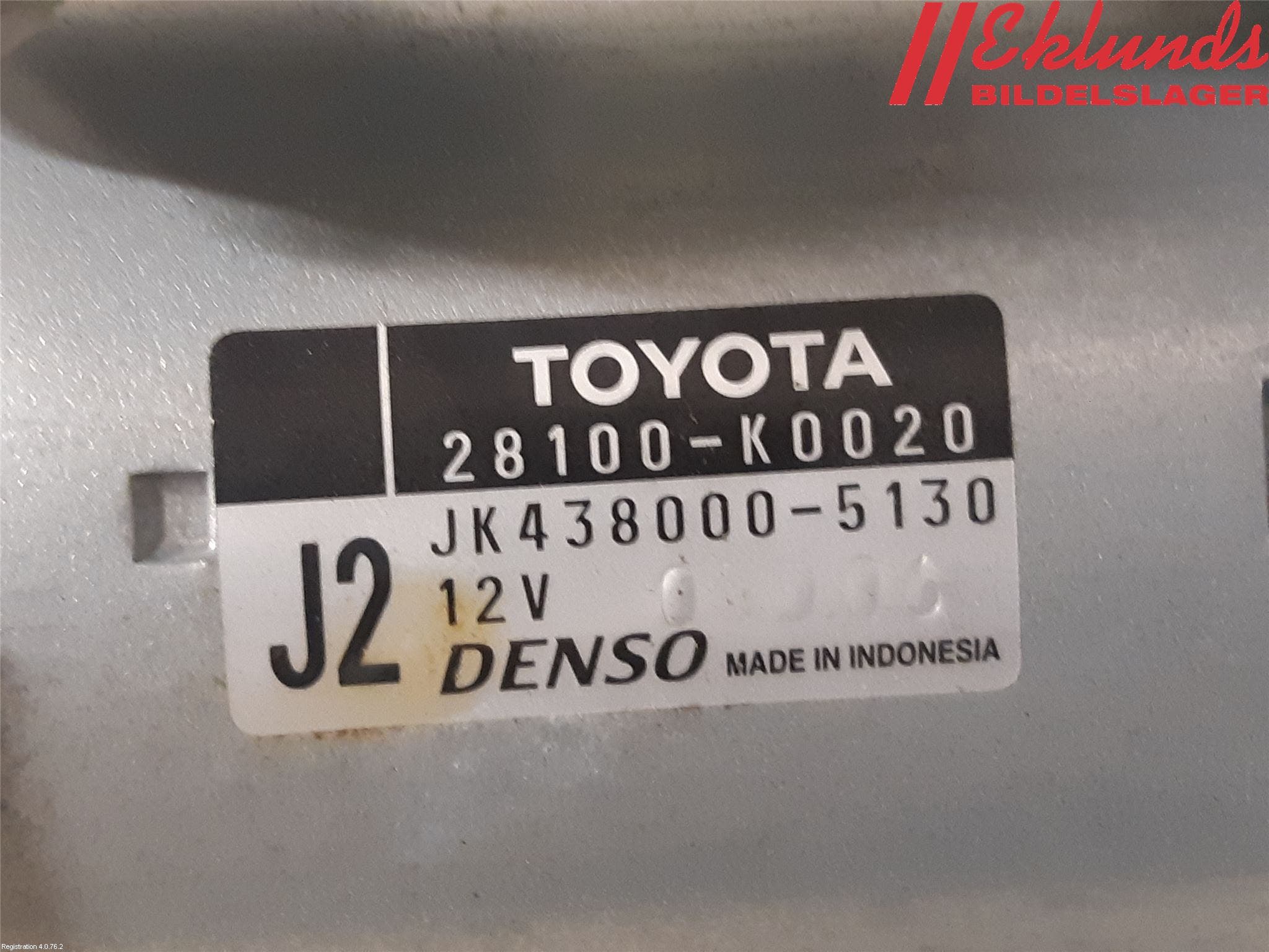 Toyota YARIS XP21 20- Startmotor