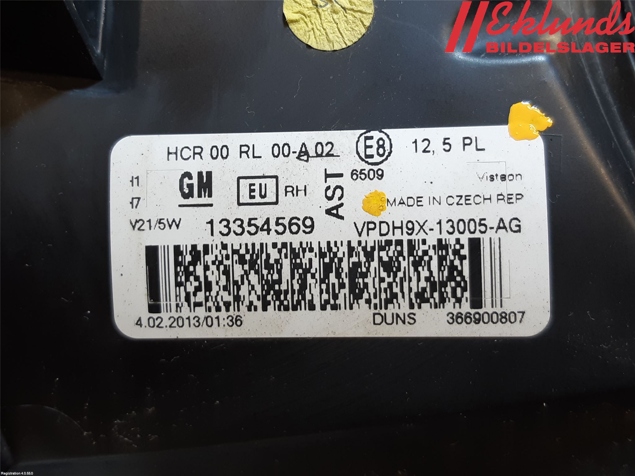 Opel ADAM 13-20 Strålkastare Höger