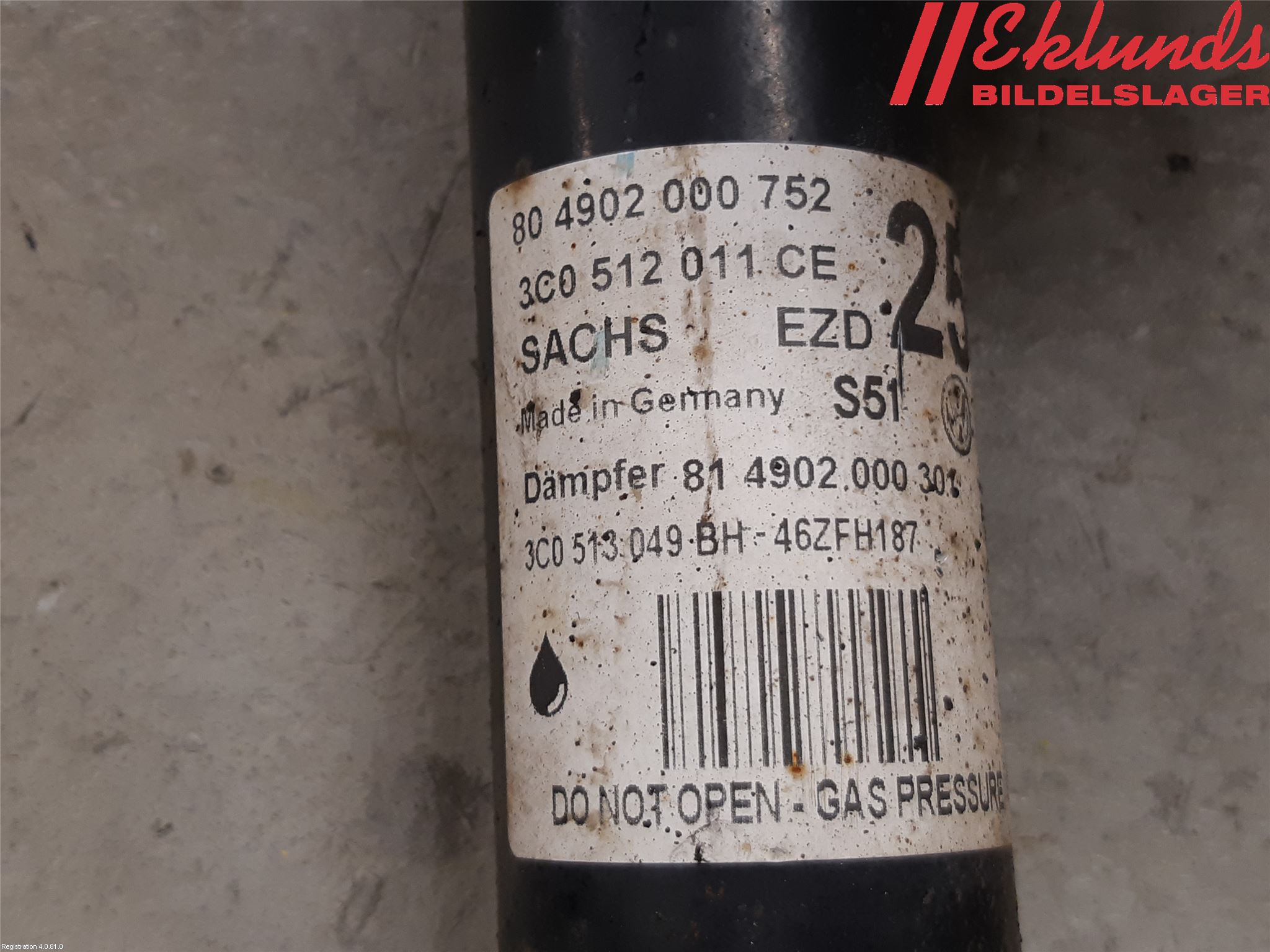 Volkswagen VW PASSAT 11-14 Stötdämpare Bak