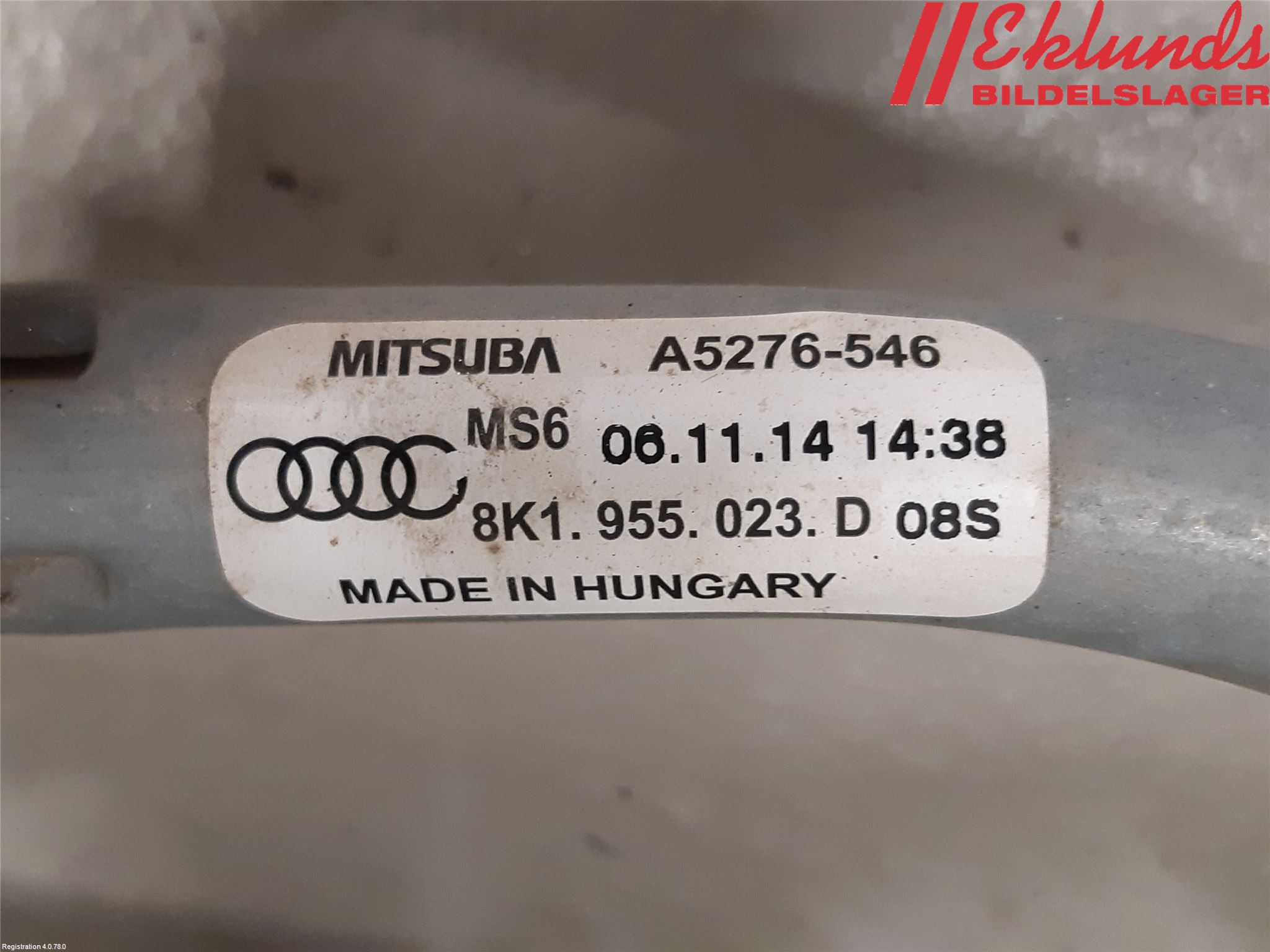 Audi A4 12-15 Torkarmekanism Vindruta