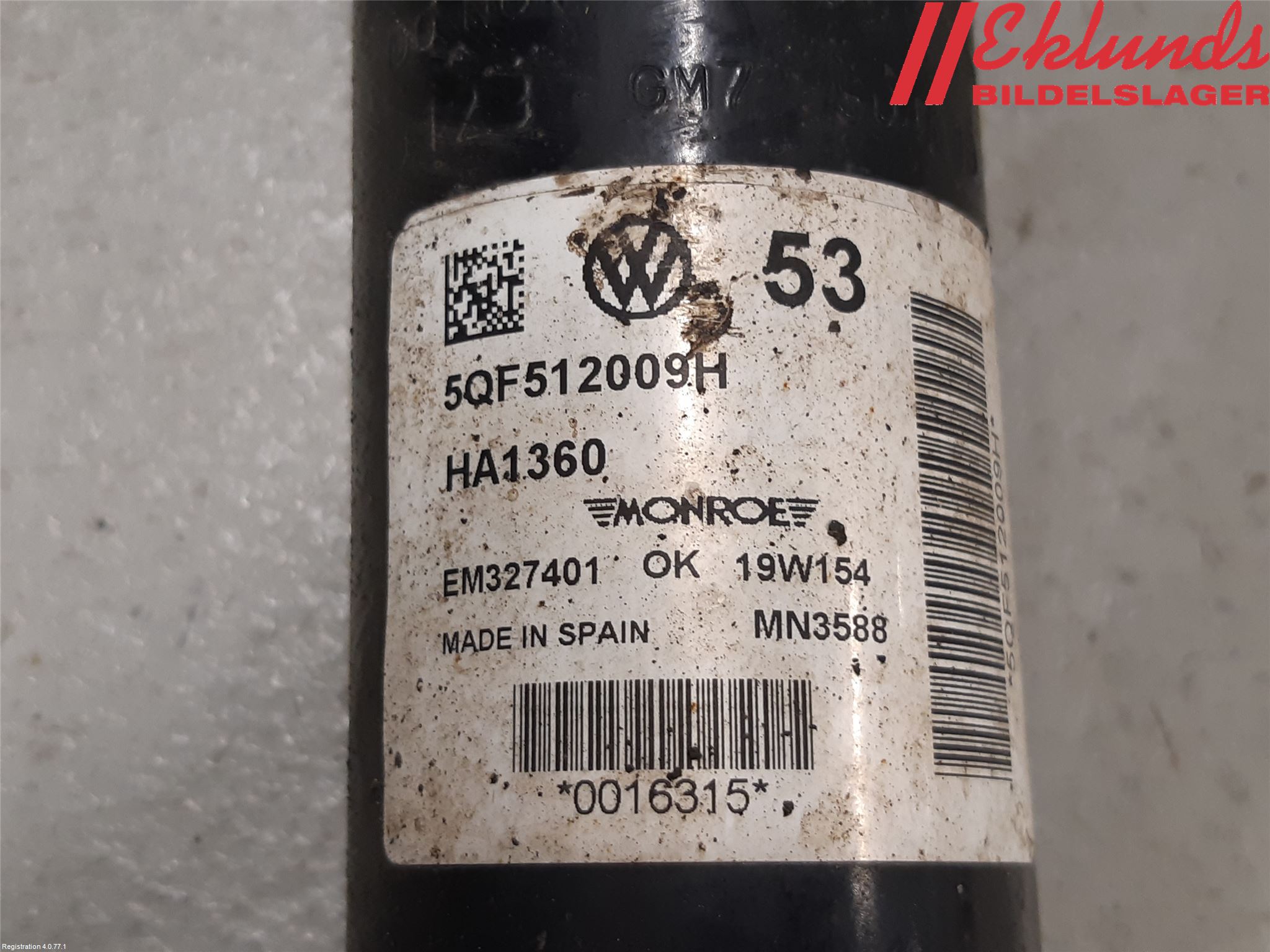 Volkswagen VW TIGUAN 16-24 Stötdämpare Bak